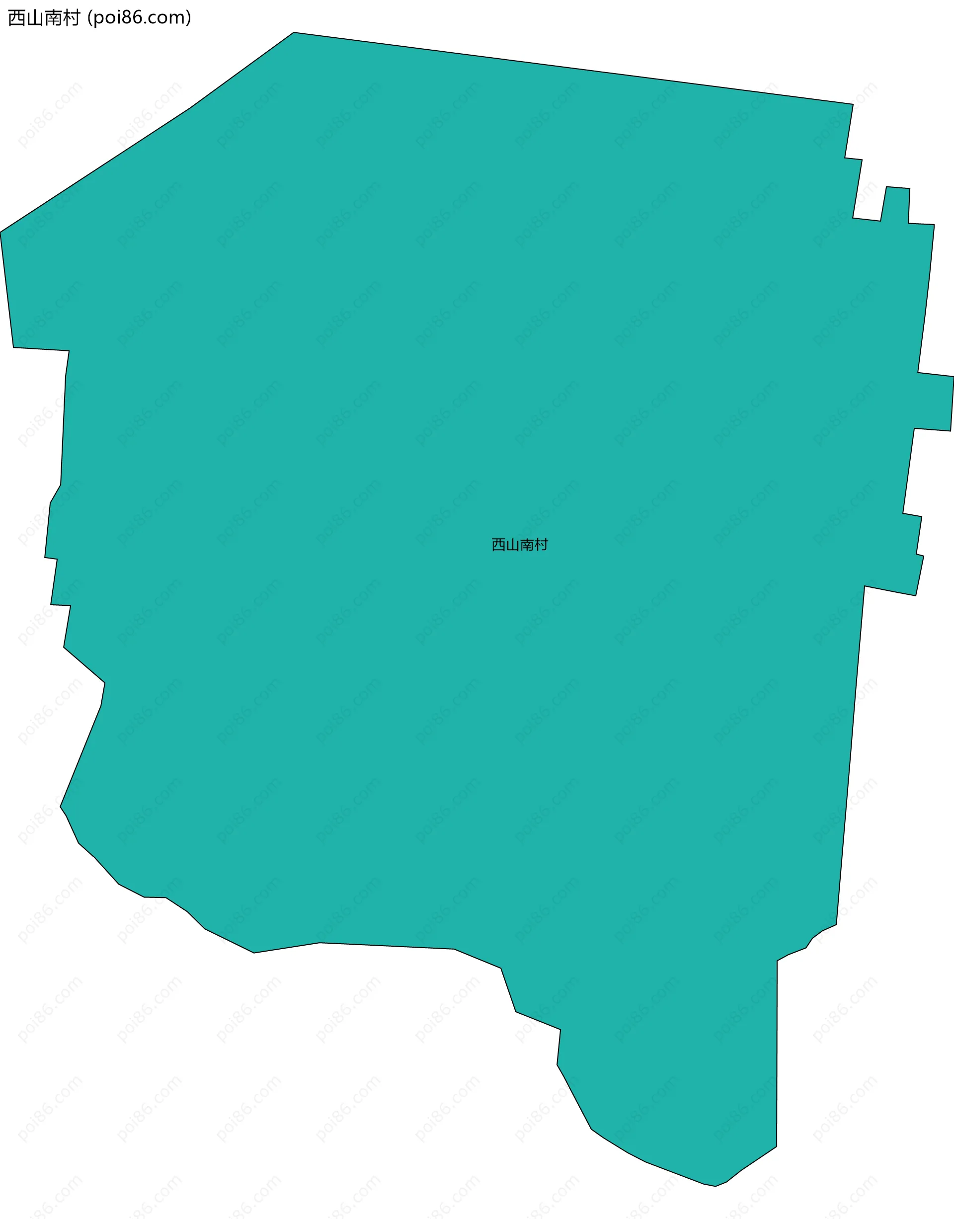 西山南村边界地图