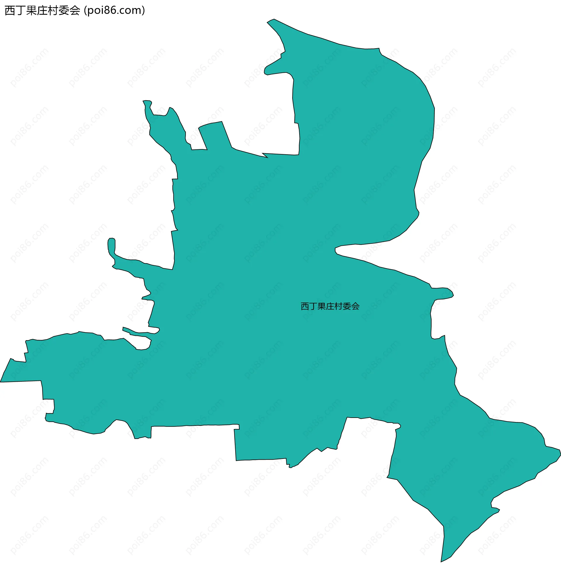 西丁果庄村委会边界地图