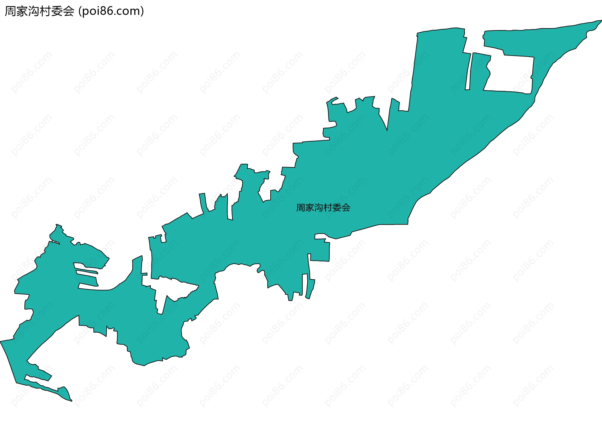 周家沟村委会边界地图