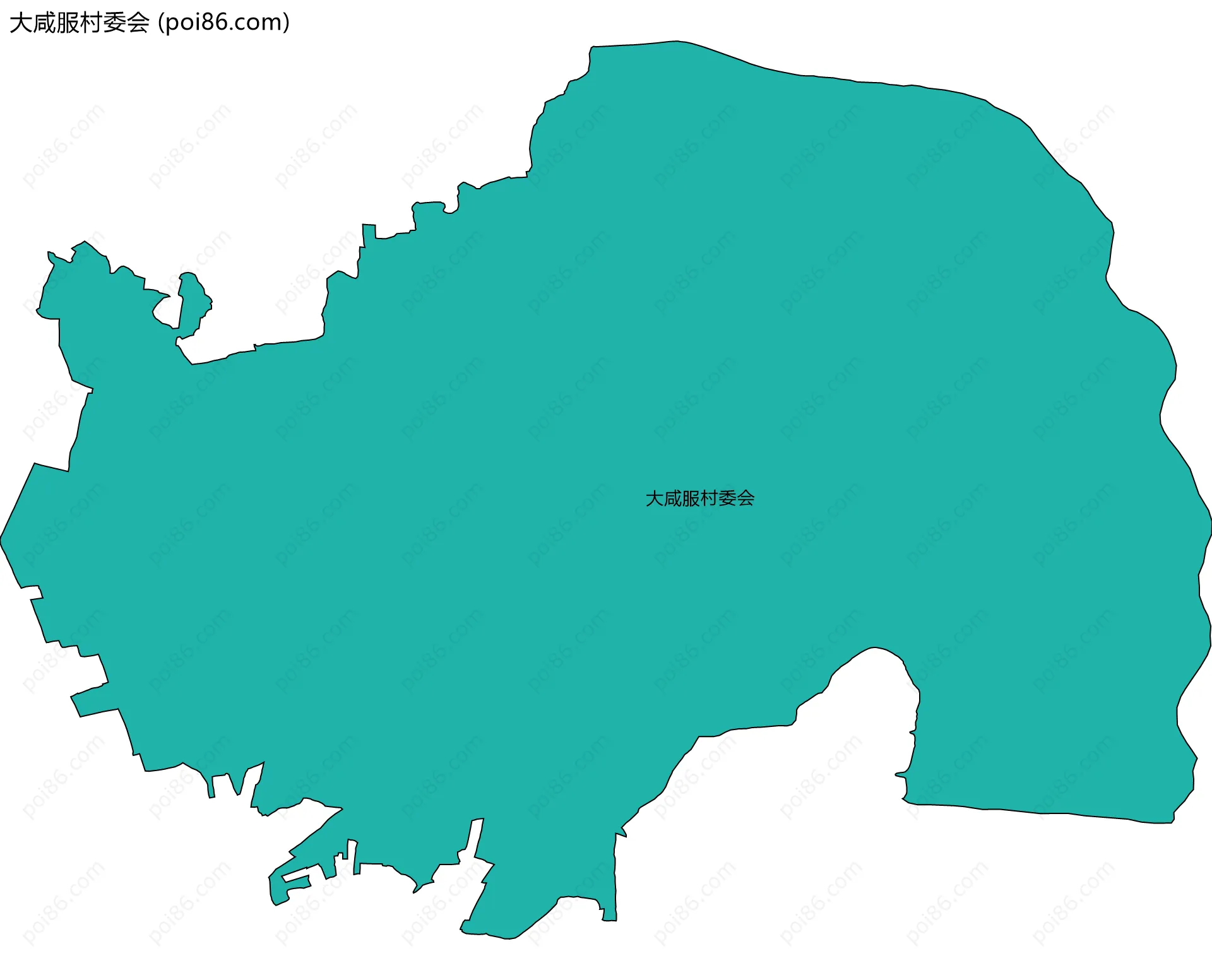 大咸服村委会边界地图