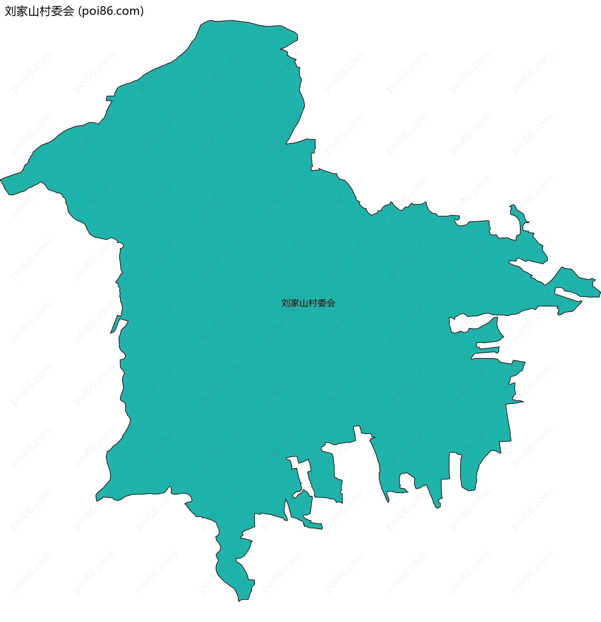 刘家山村委会边界地图