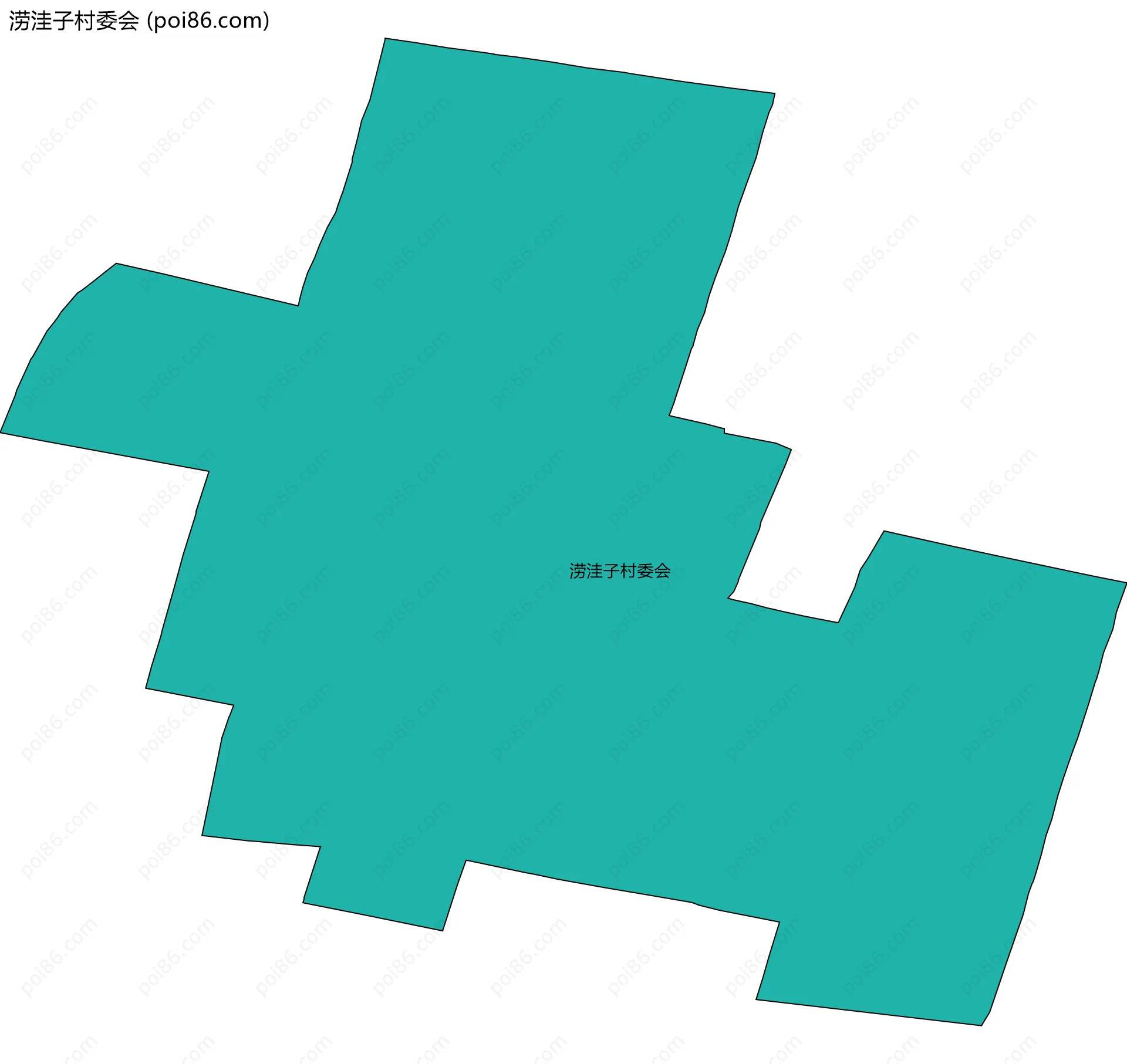 涝洼子村委会边界地图