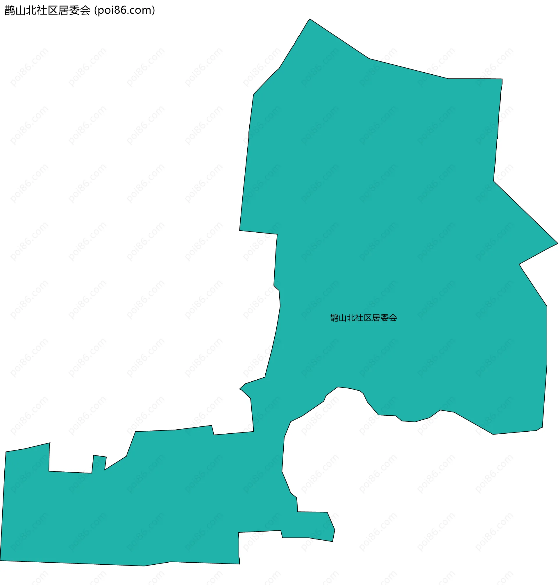 鹊山北社区居委会边界地图
