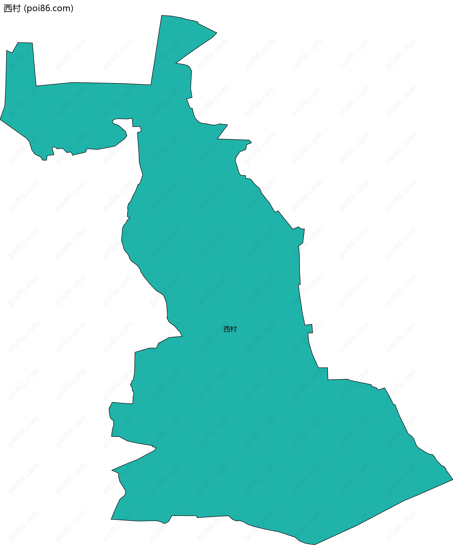 西村边界地图