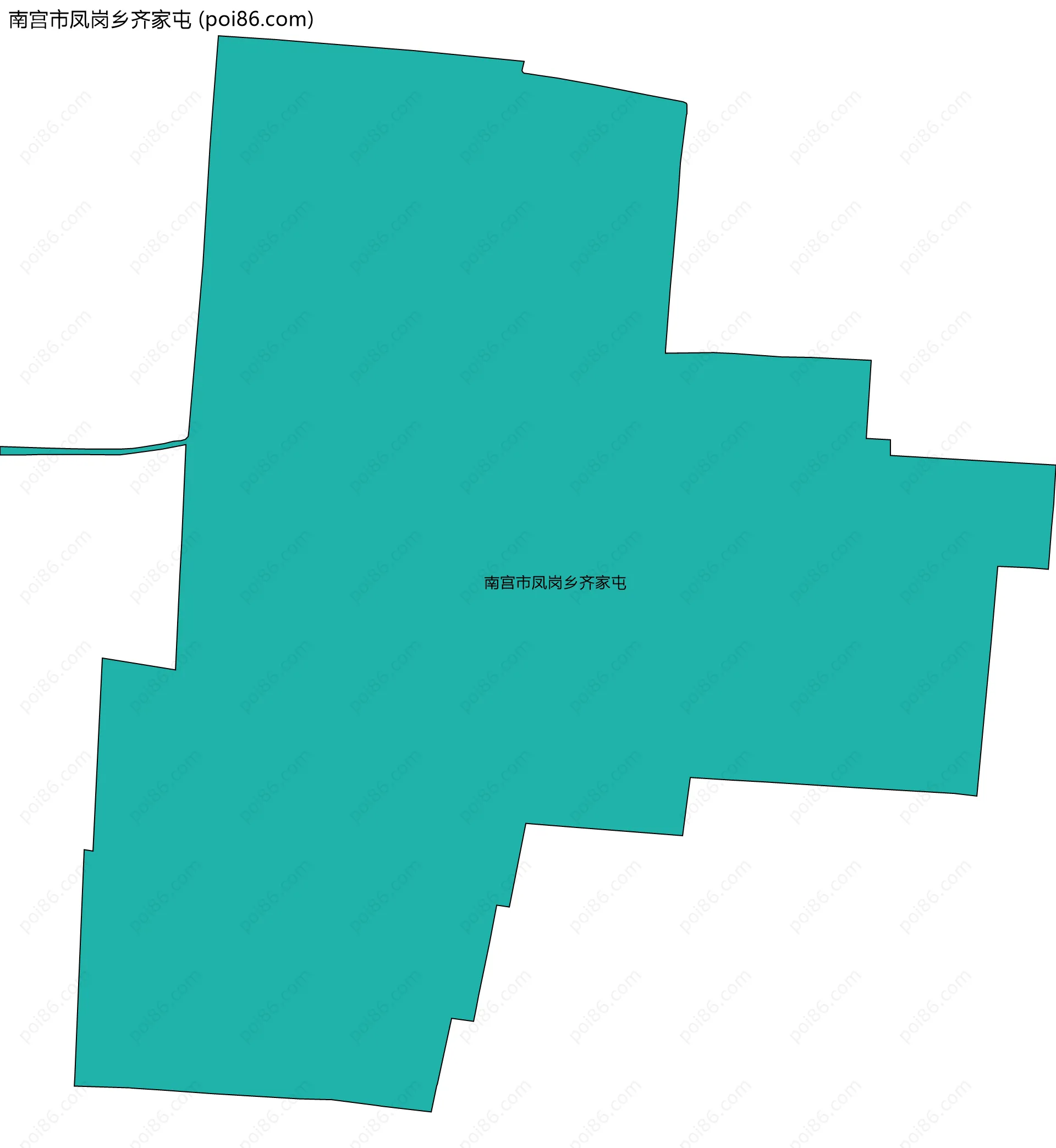 南宫市凤岗乡齐家屯边界地图
