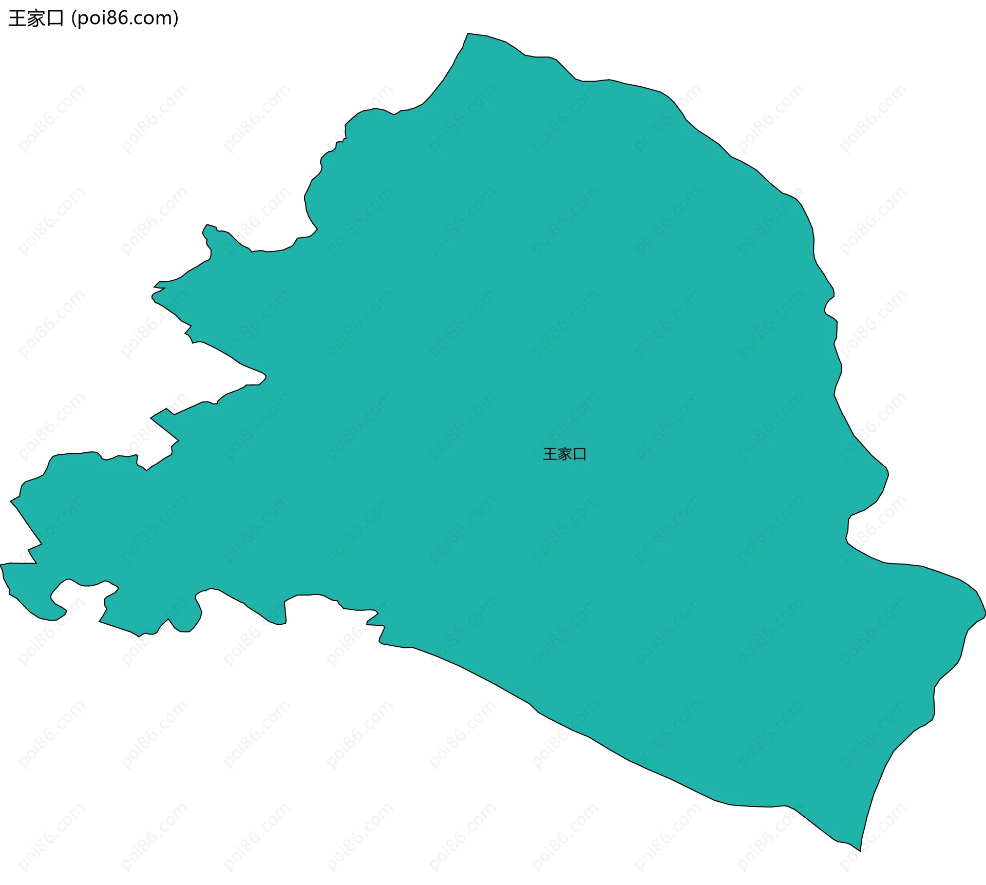 王家口边界地图