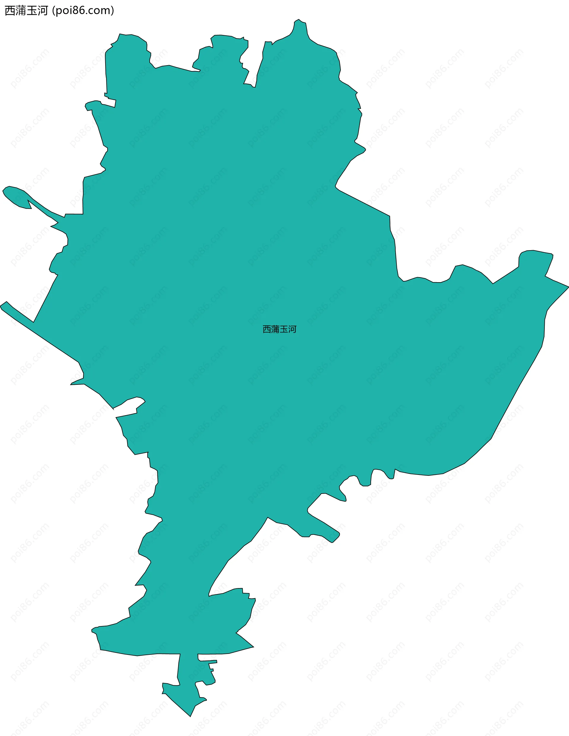 西蒲玉河边界地图