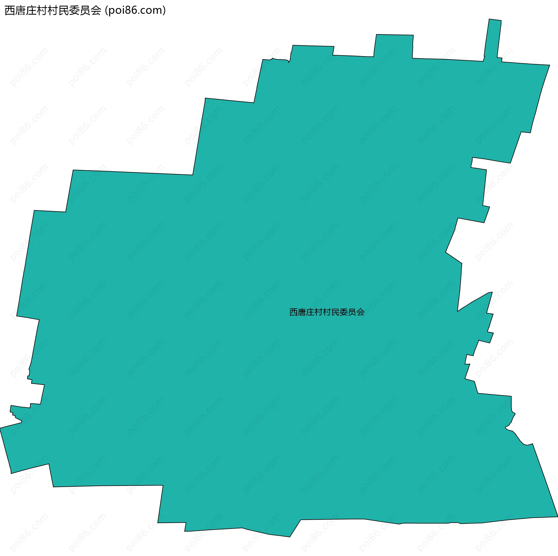 西唐庄村村民委员会边界地图