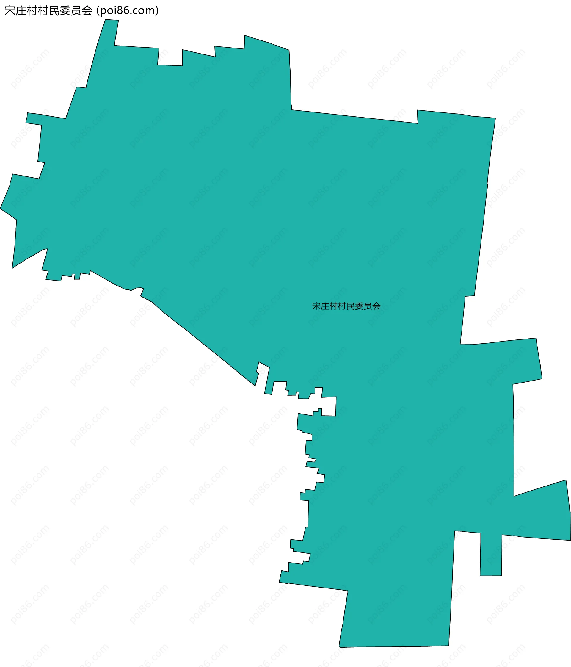 宋庄村村民委员会边界地图