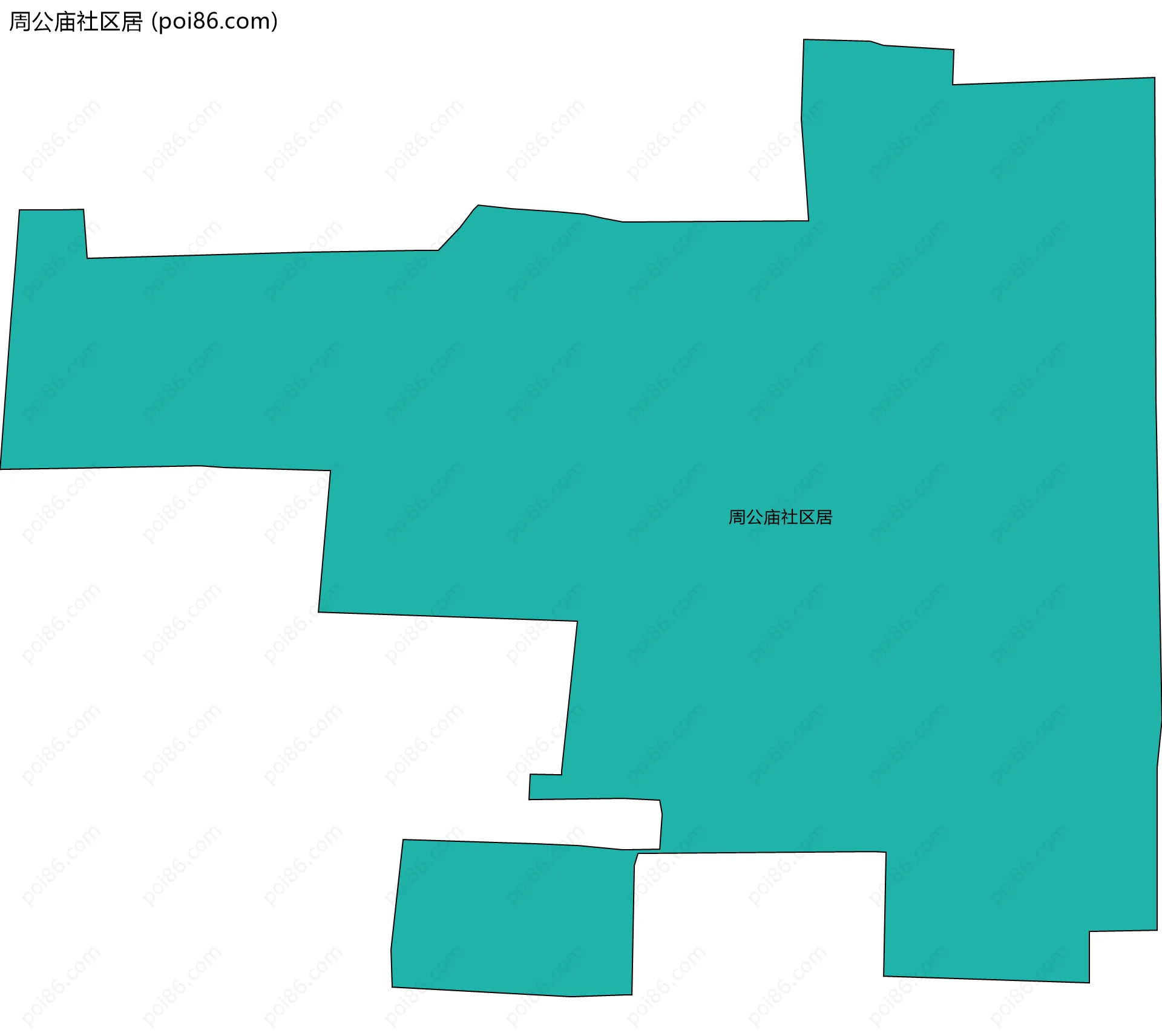 周公庙社区居边界地图