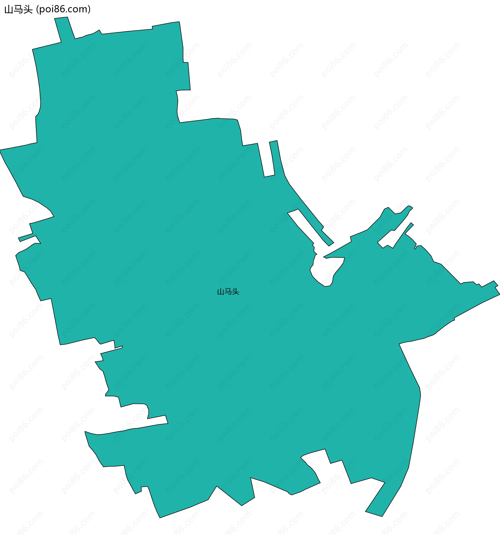 山马头边界地图