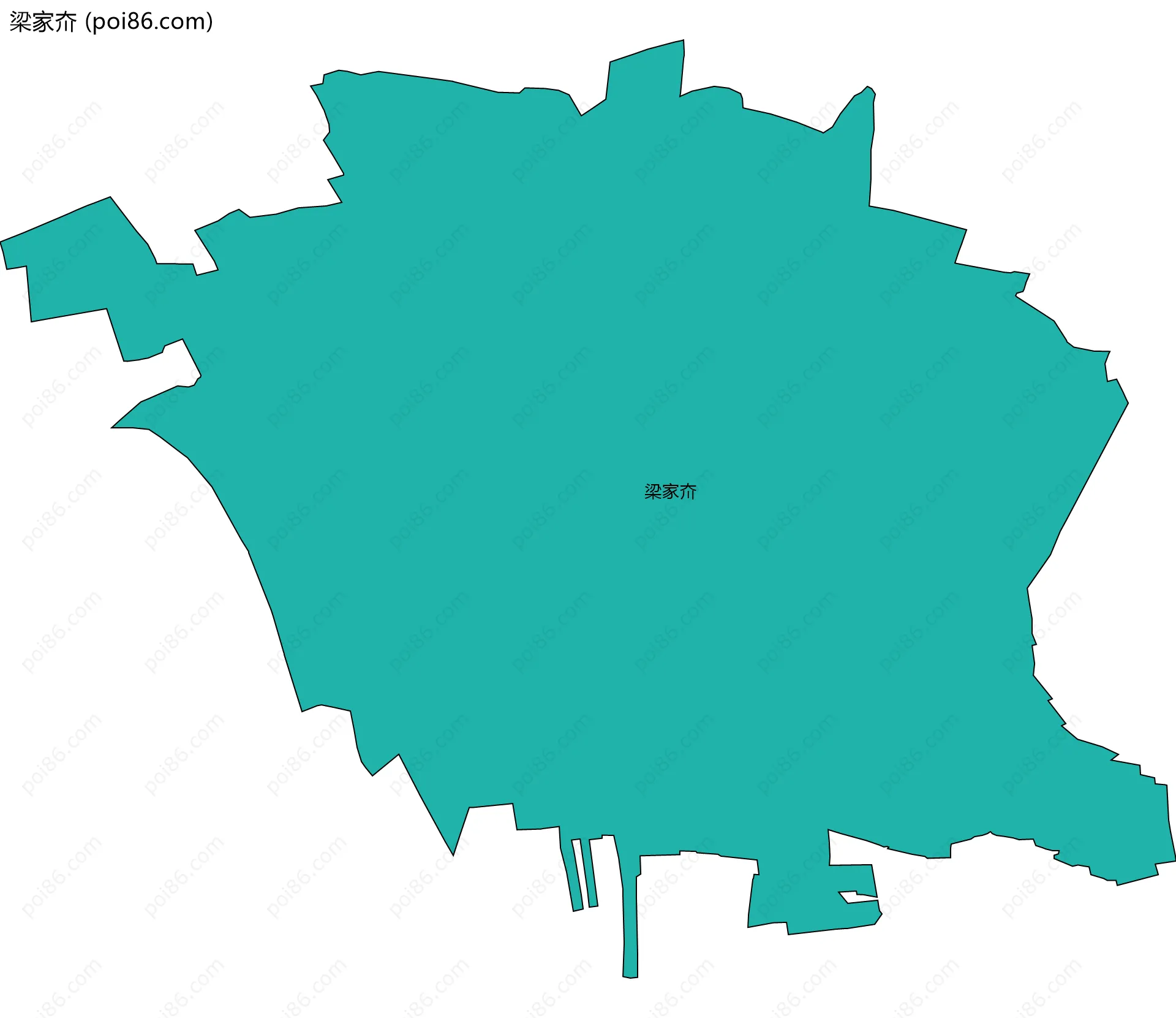 梁家夼边界地图