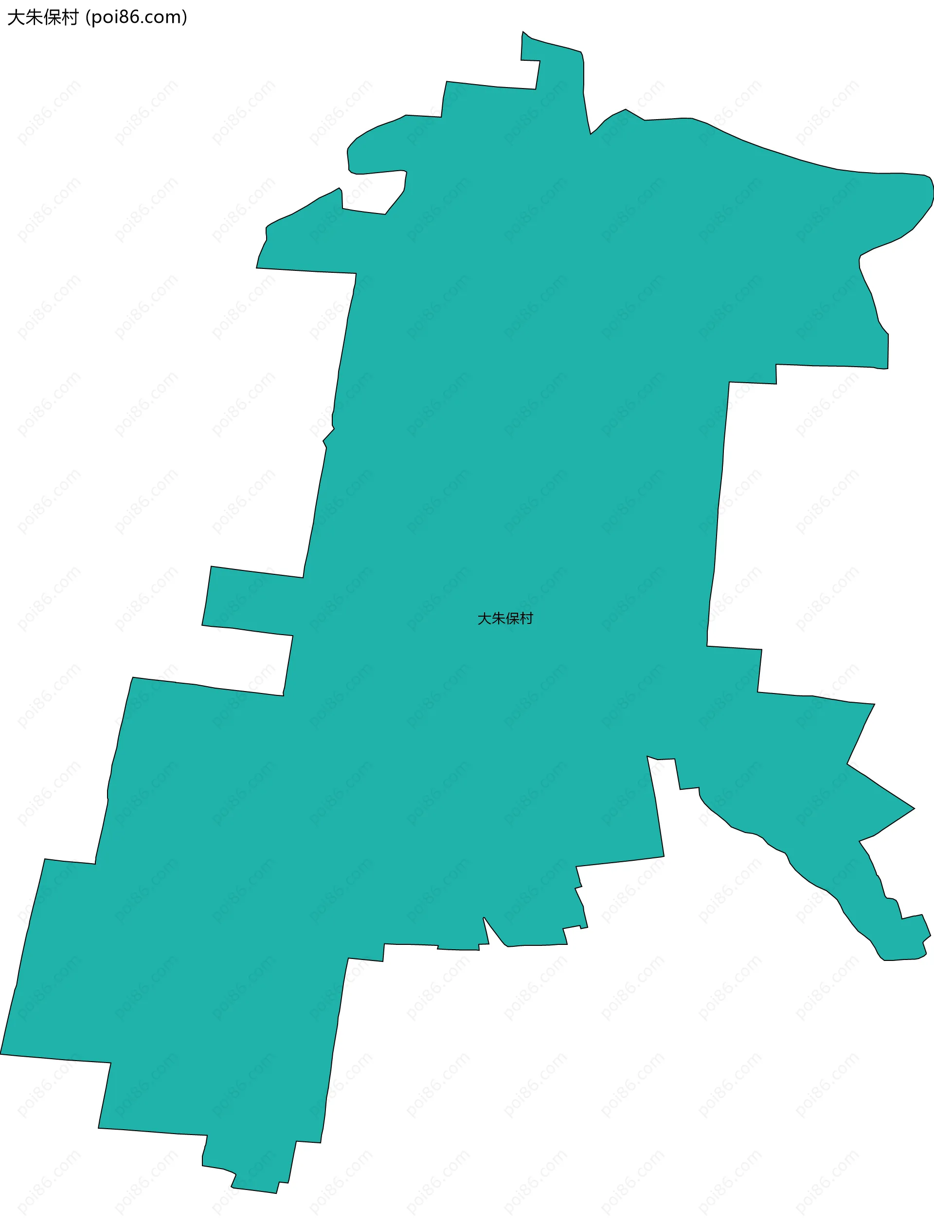 大朱保村边界地图