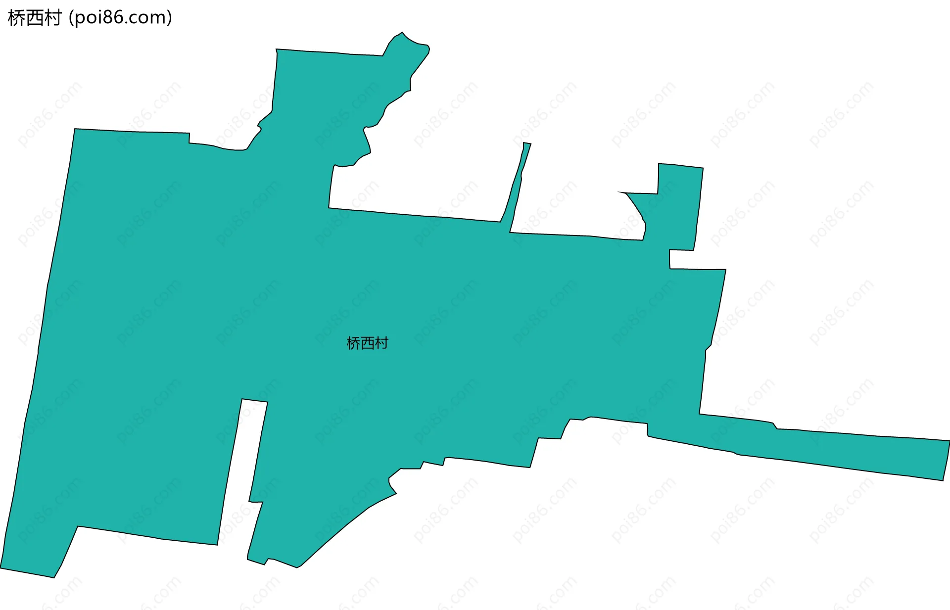 桥西村边界地图
