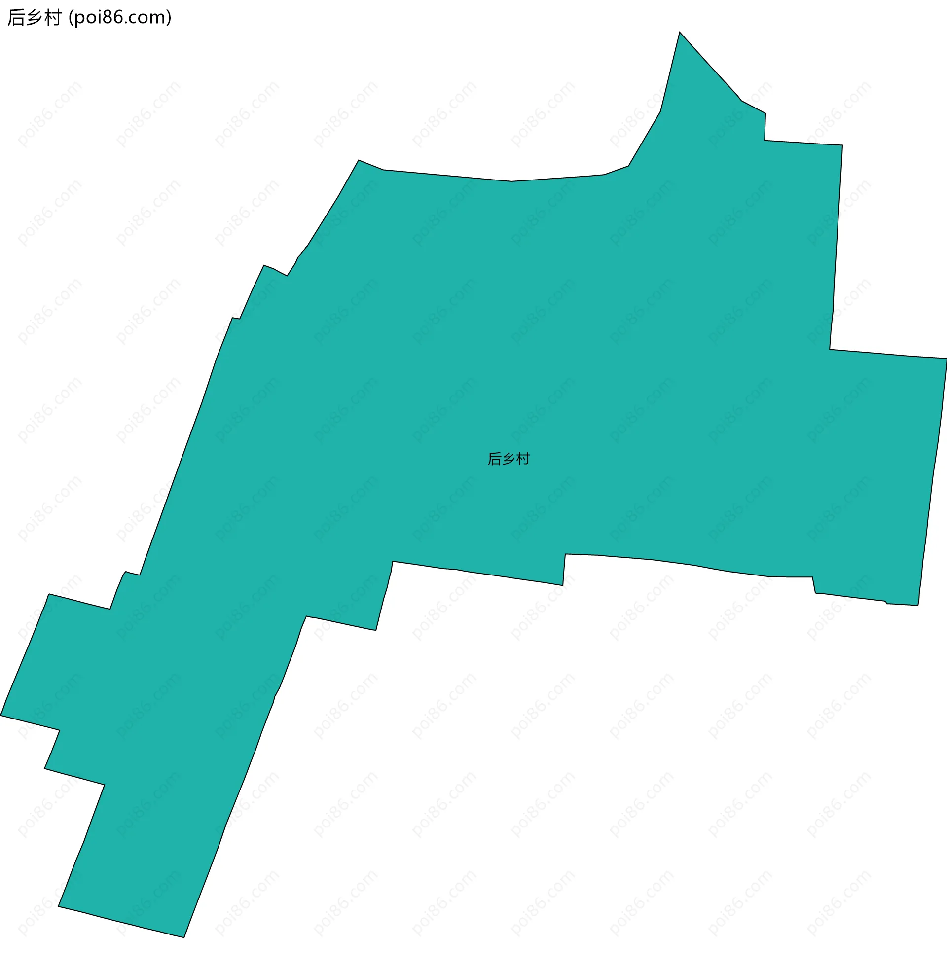 后乡村边界地图