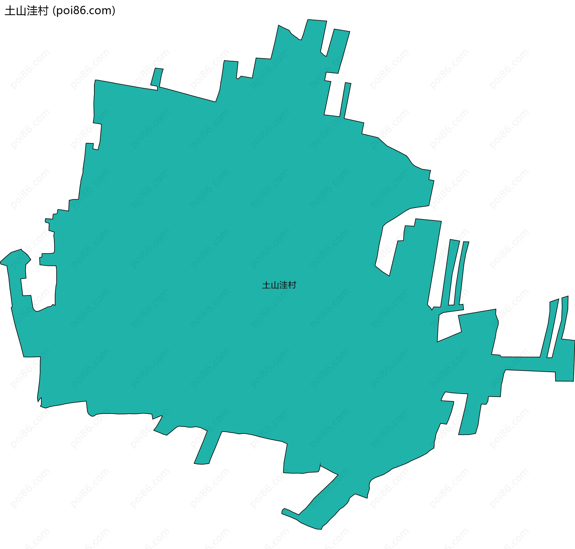土山洼村边界地图