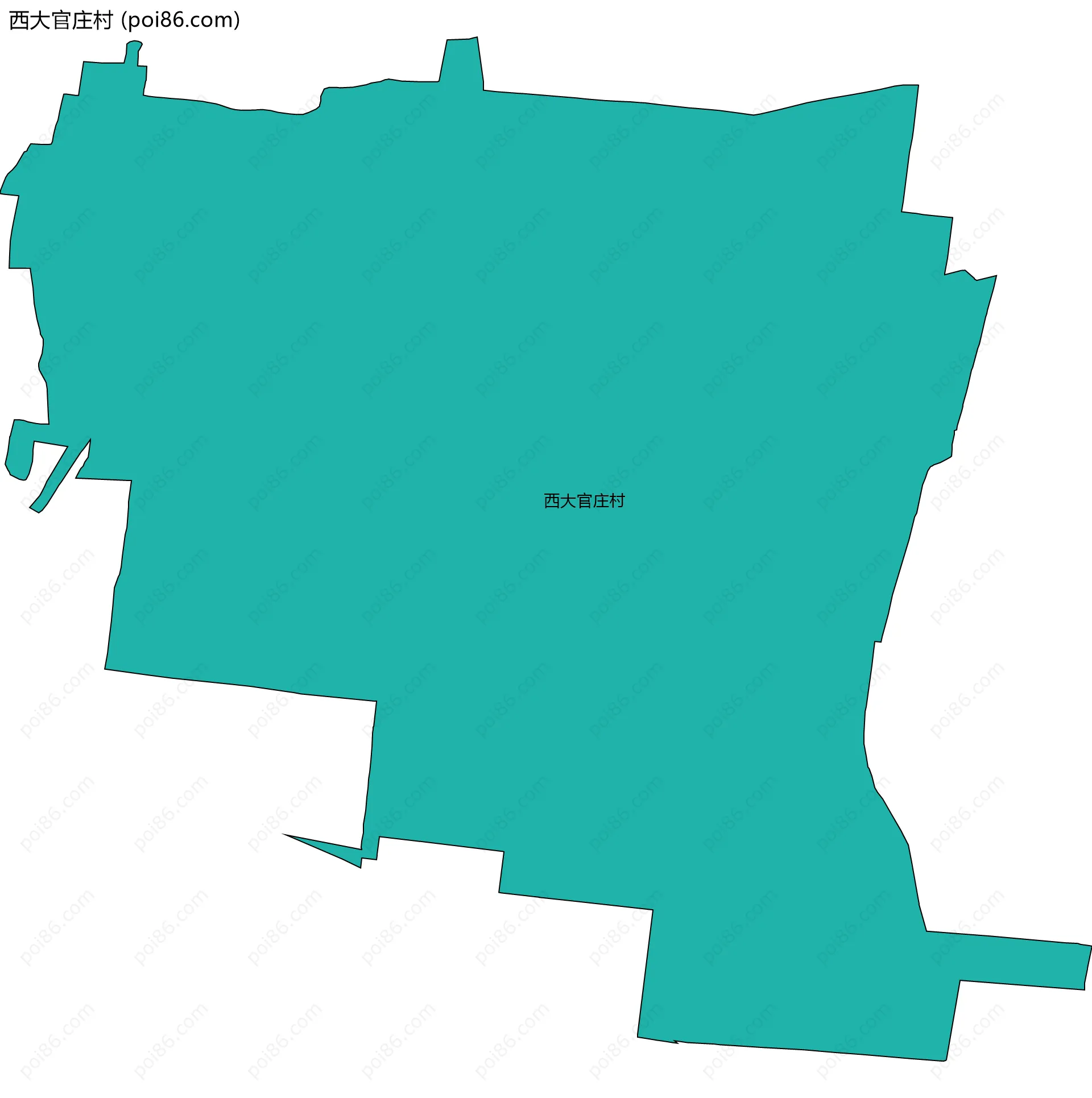 西大官庄村边界地图
