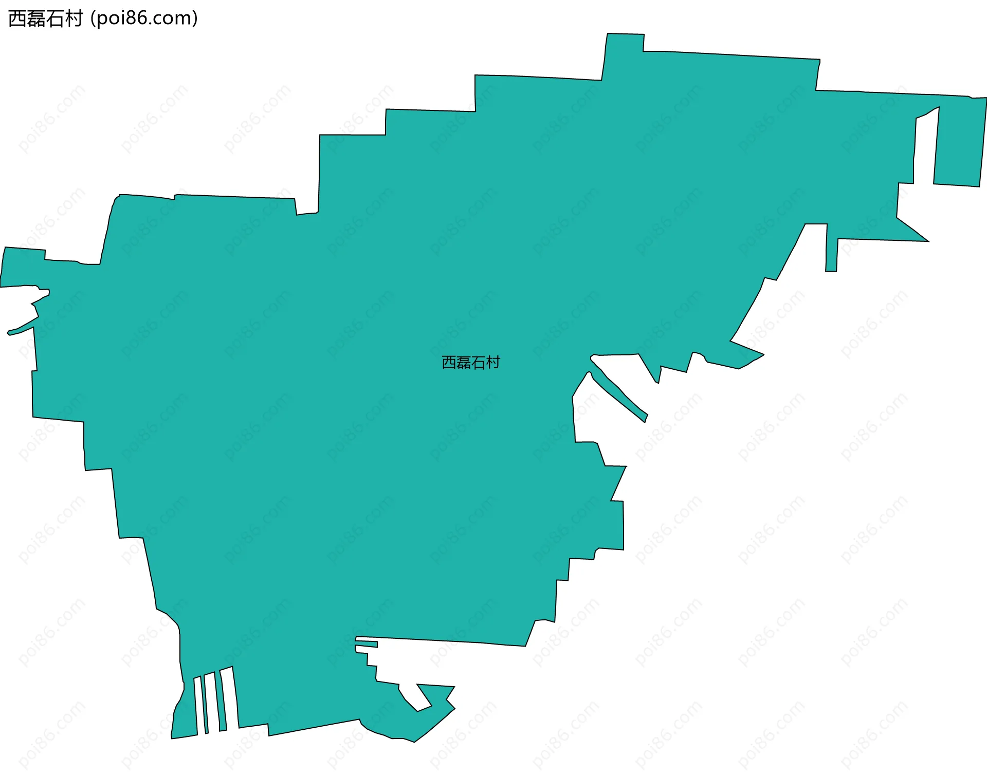 西磊石村边界地图
