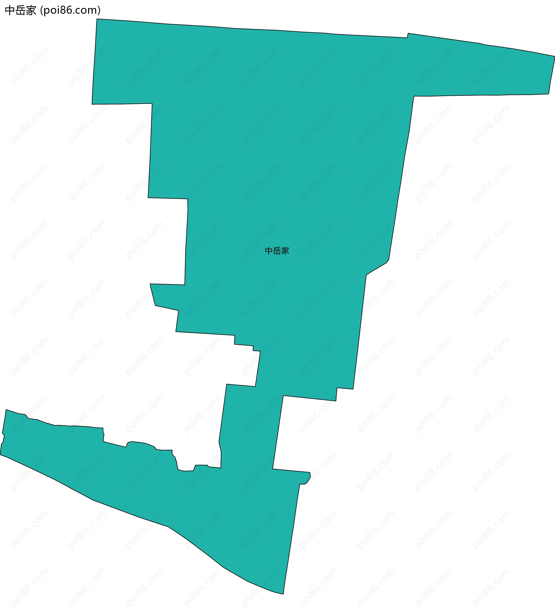 中岳家边界地图