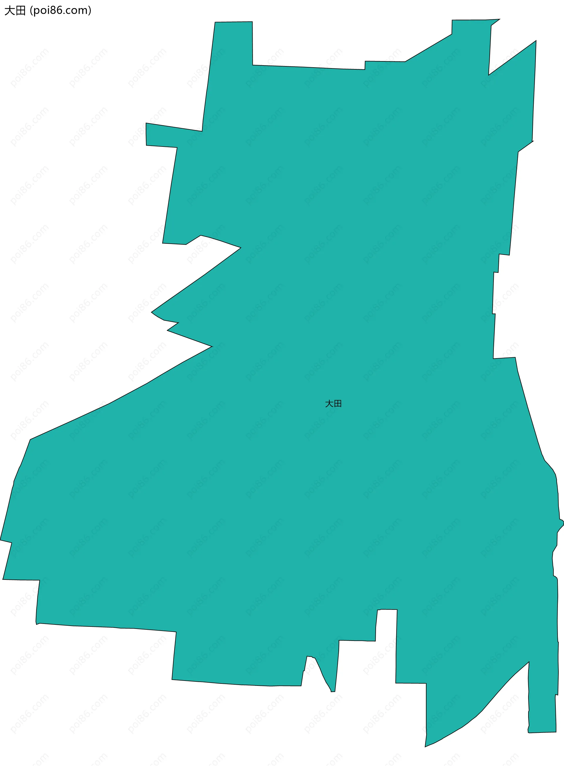 大田边界地图