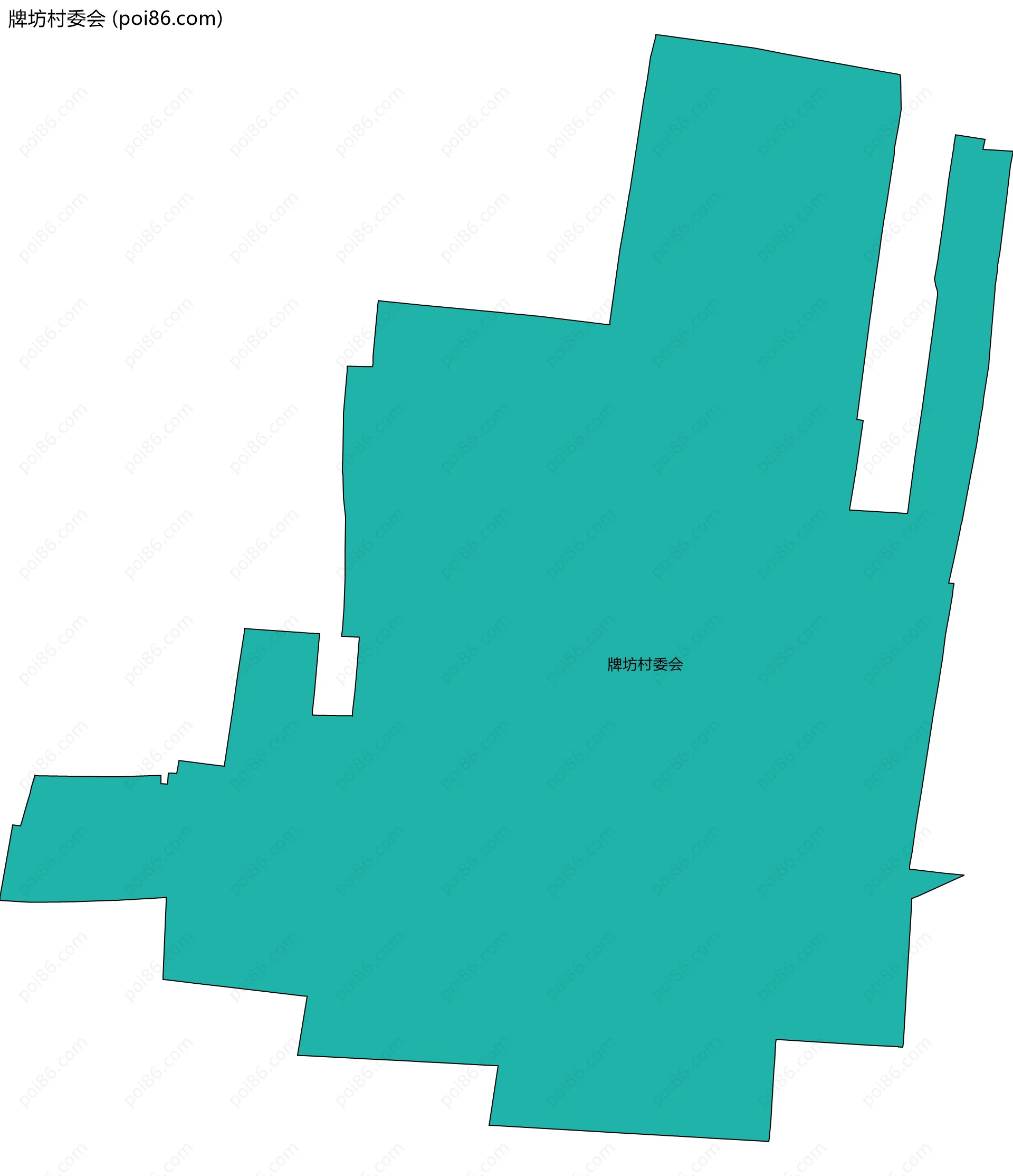 牌坊村委会边界地图