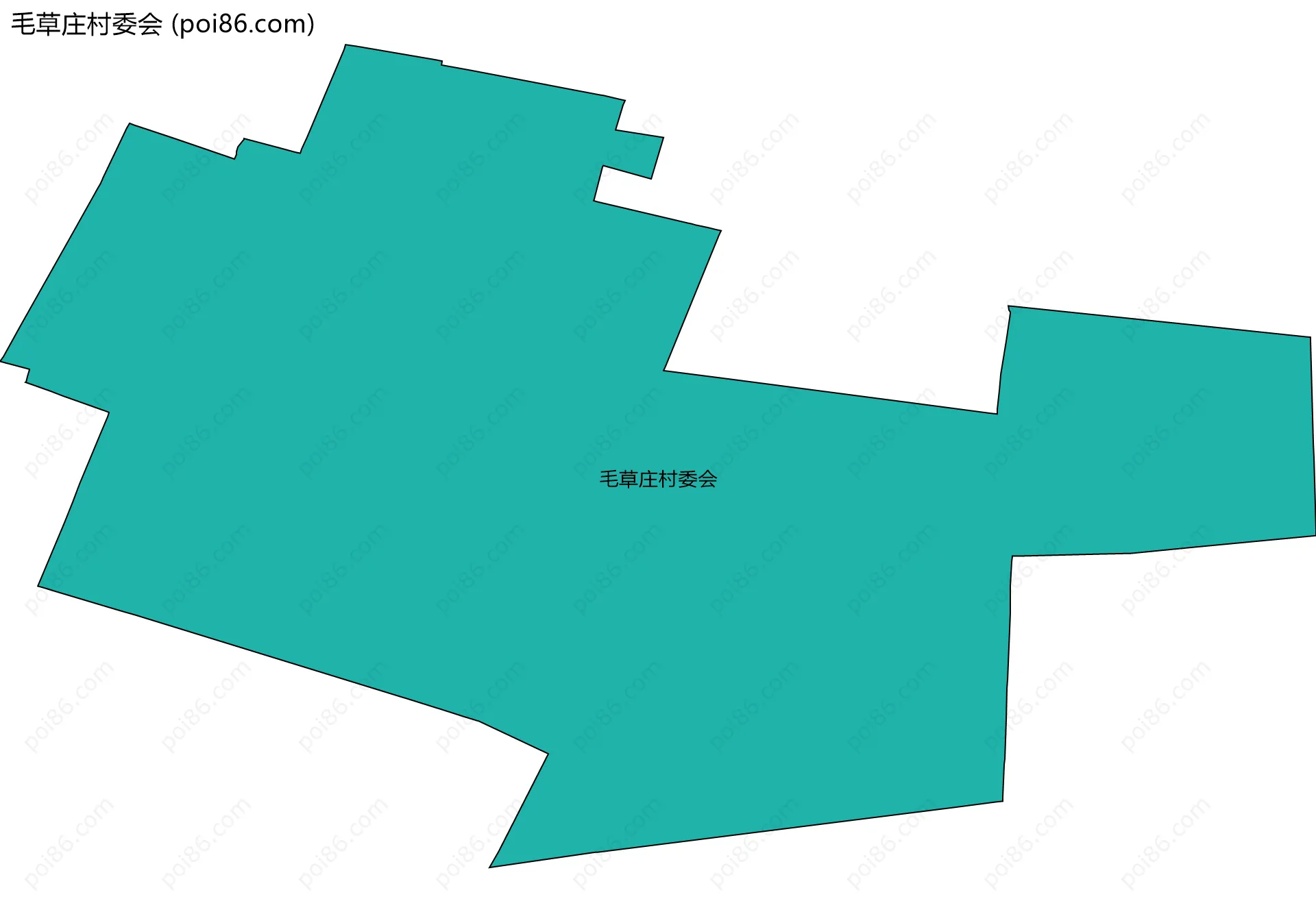 毛草庄村委会边界地图