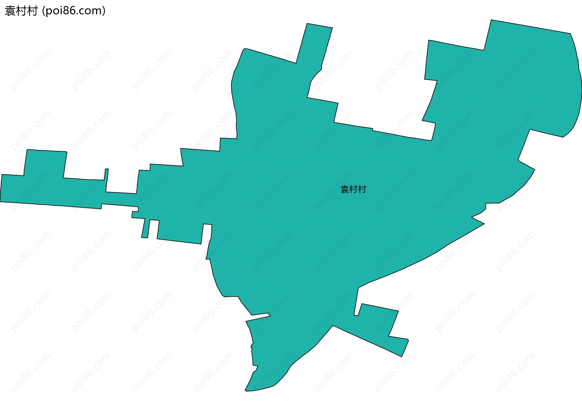 袁村村边界地图