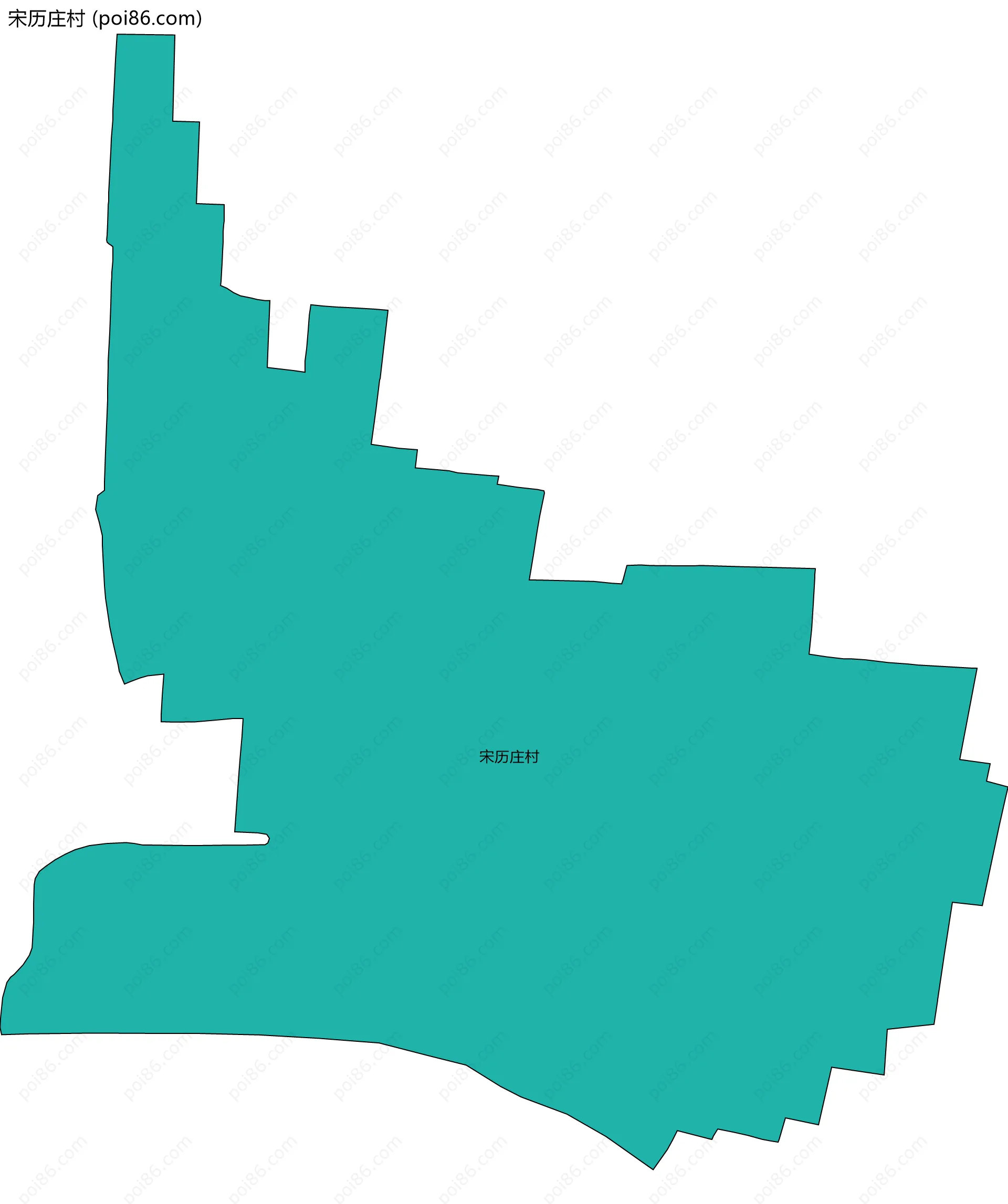 宋历庄村边界地图