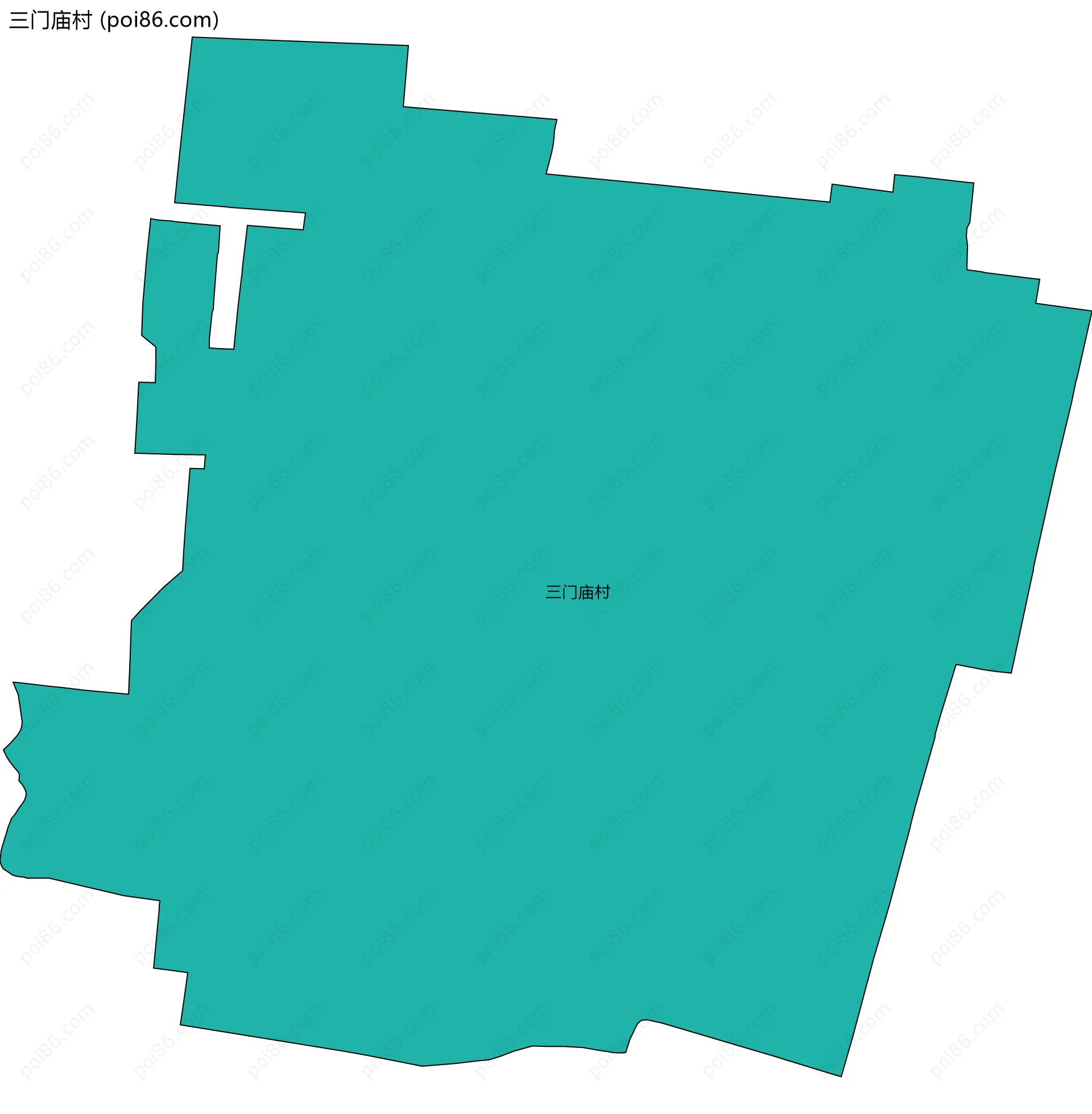 三门庙村边界地图