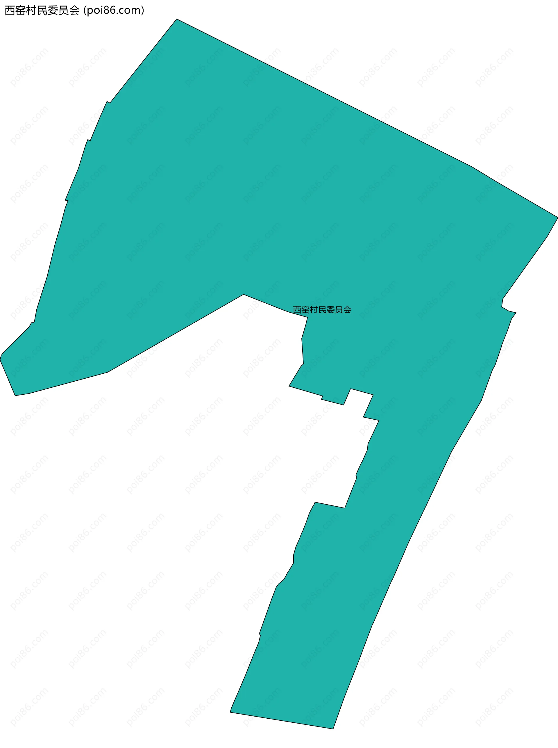 西窑村民委员会边界地图