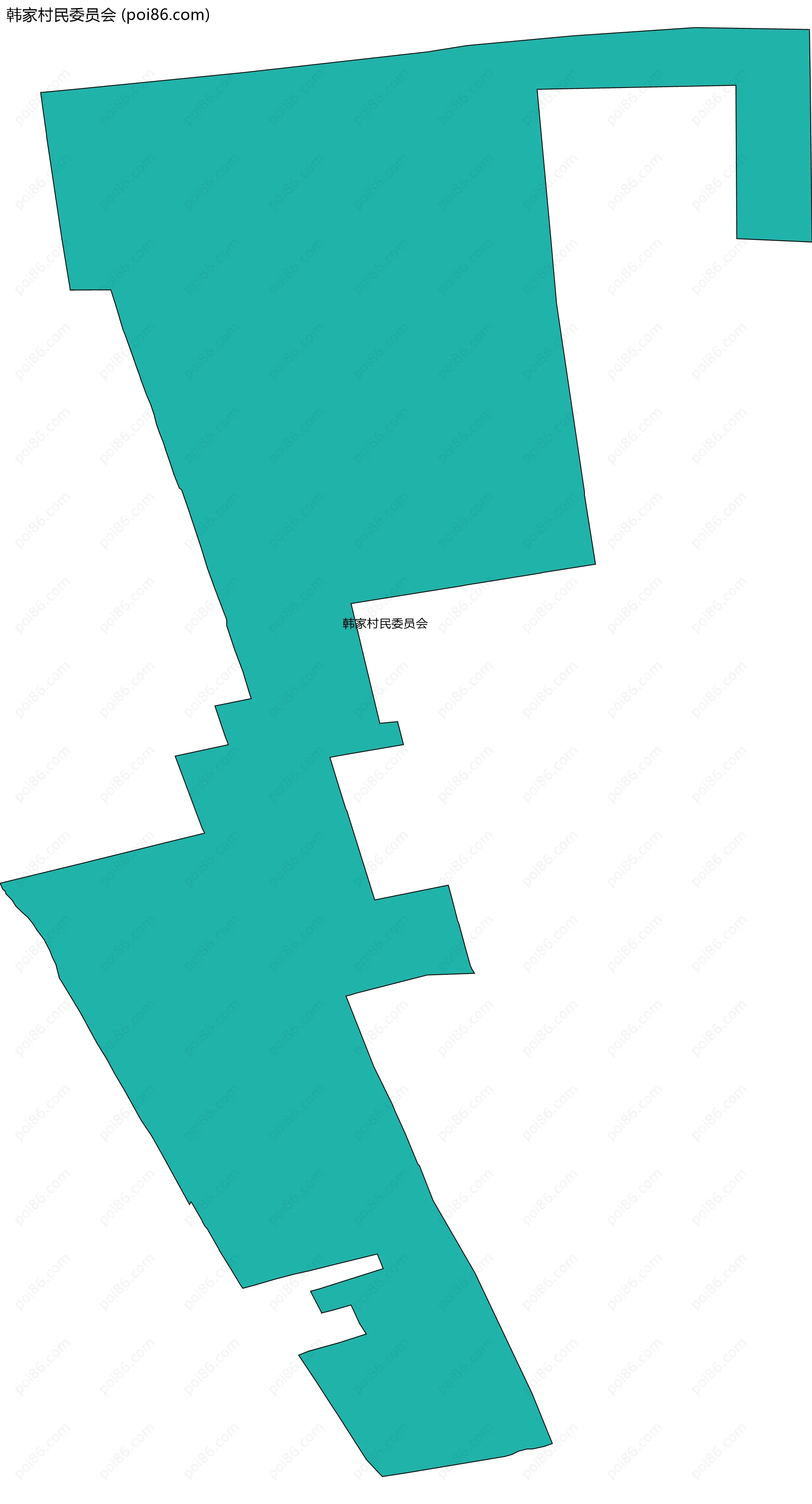 韩家村民委员会边界地图