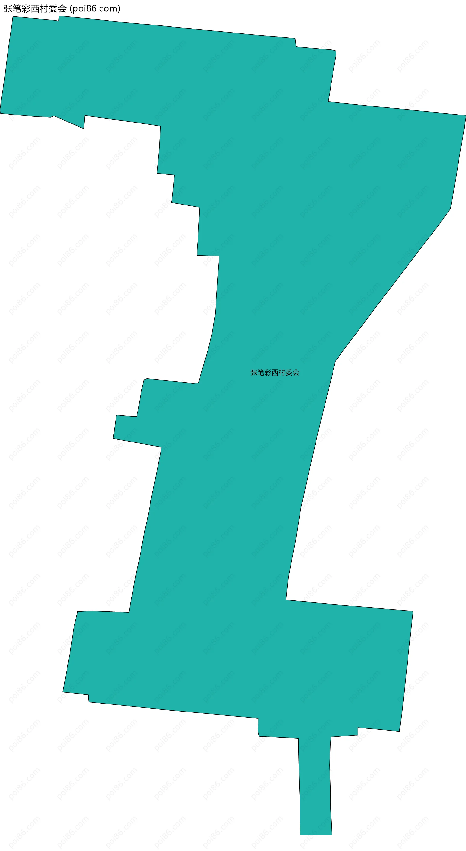 张笔彩西村委会边界地图