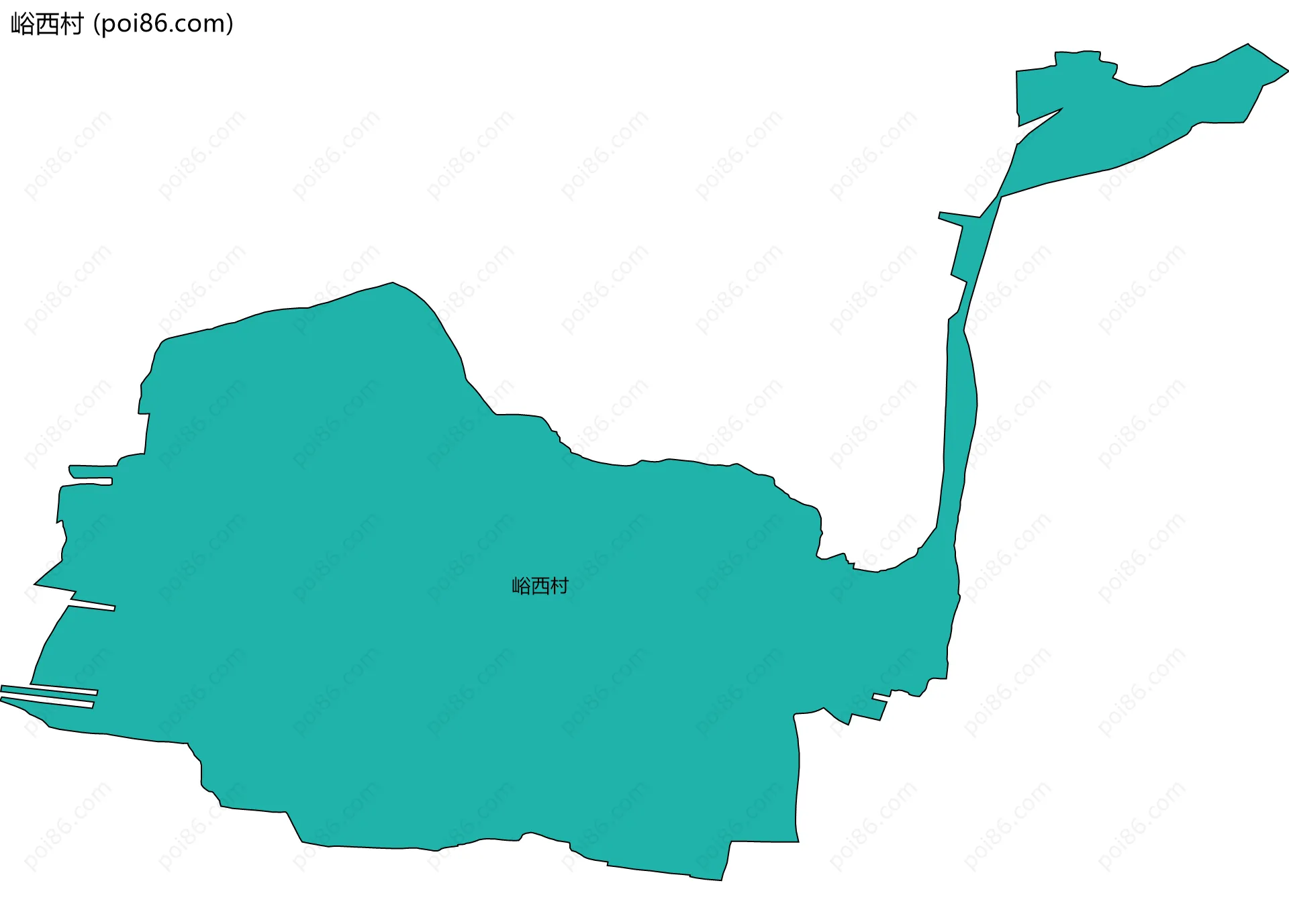 峪西村边界地图