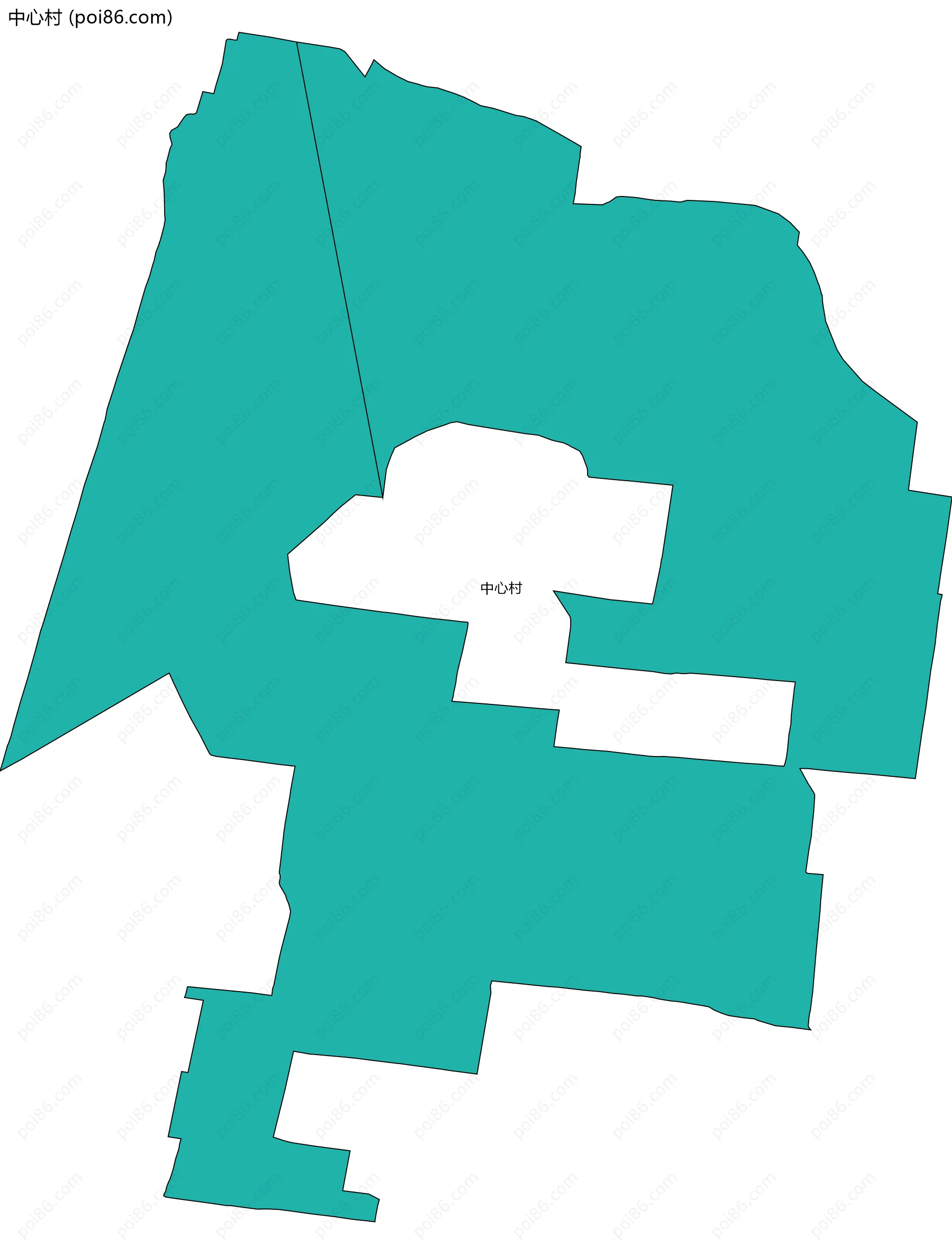 中心村边界地图