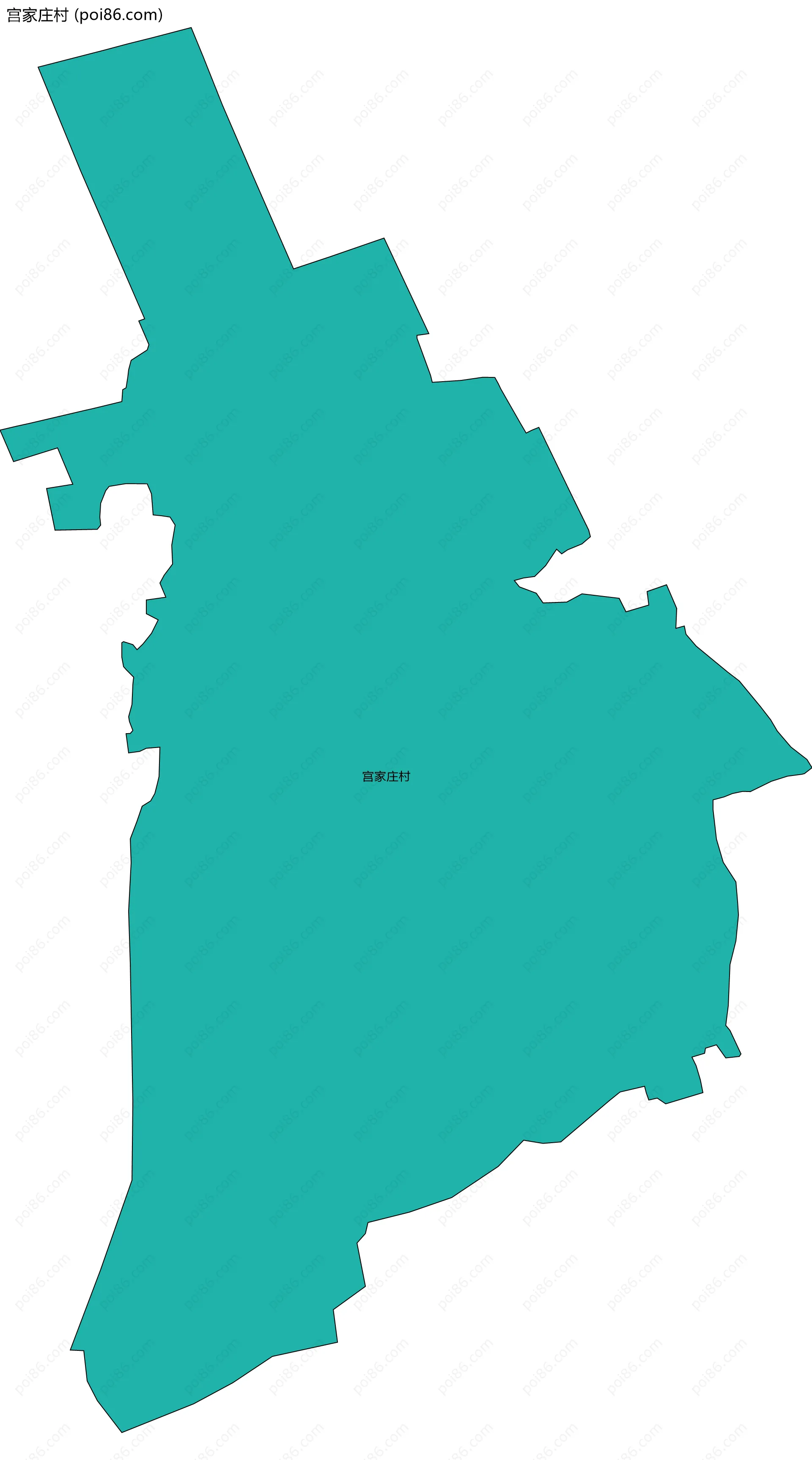 宫家庄村边界地图