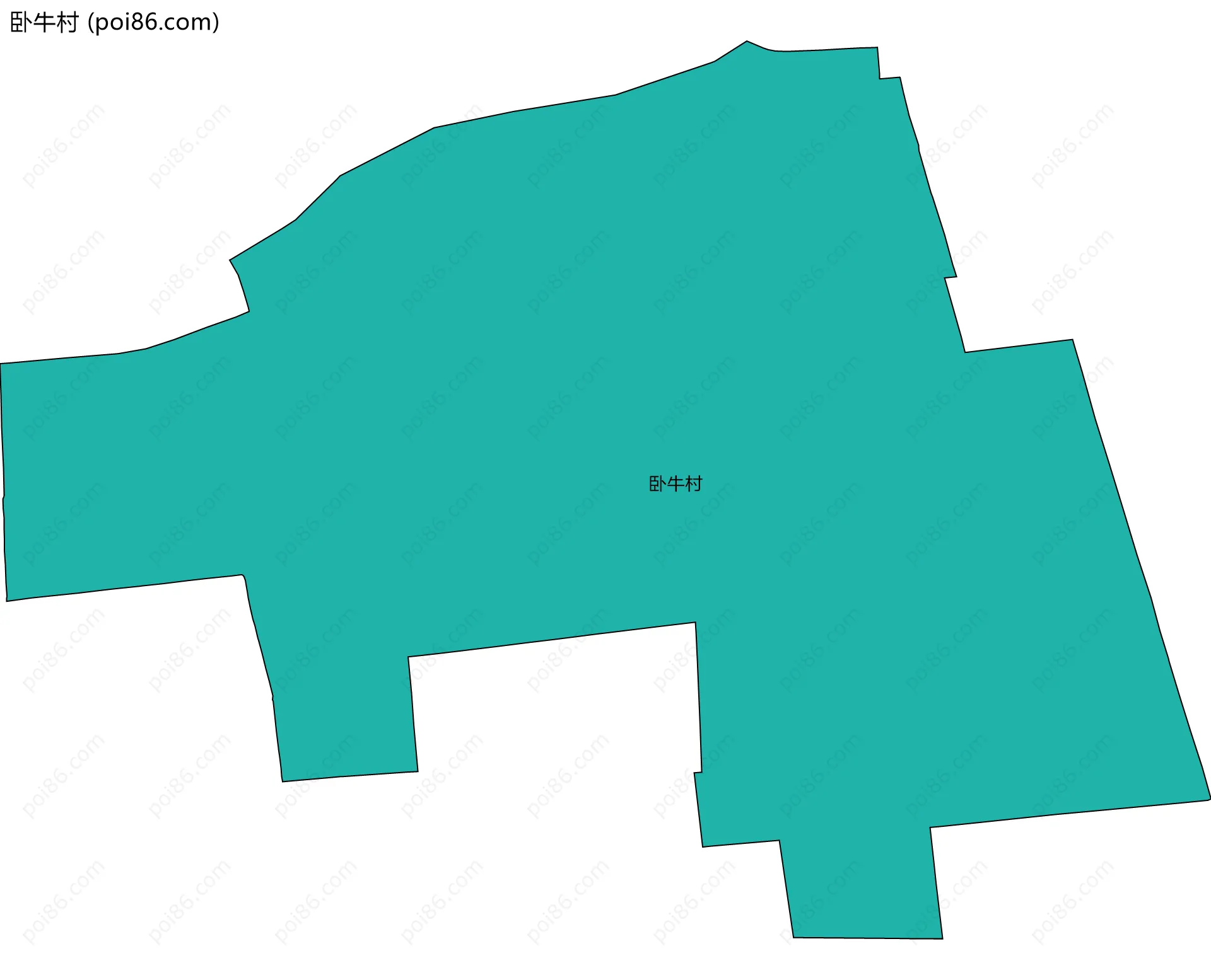 卧牛村边界地图