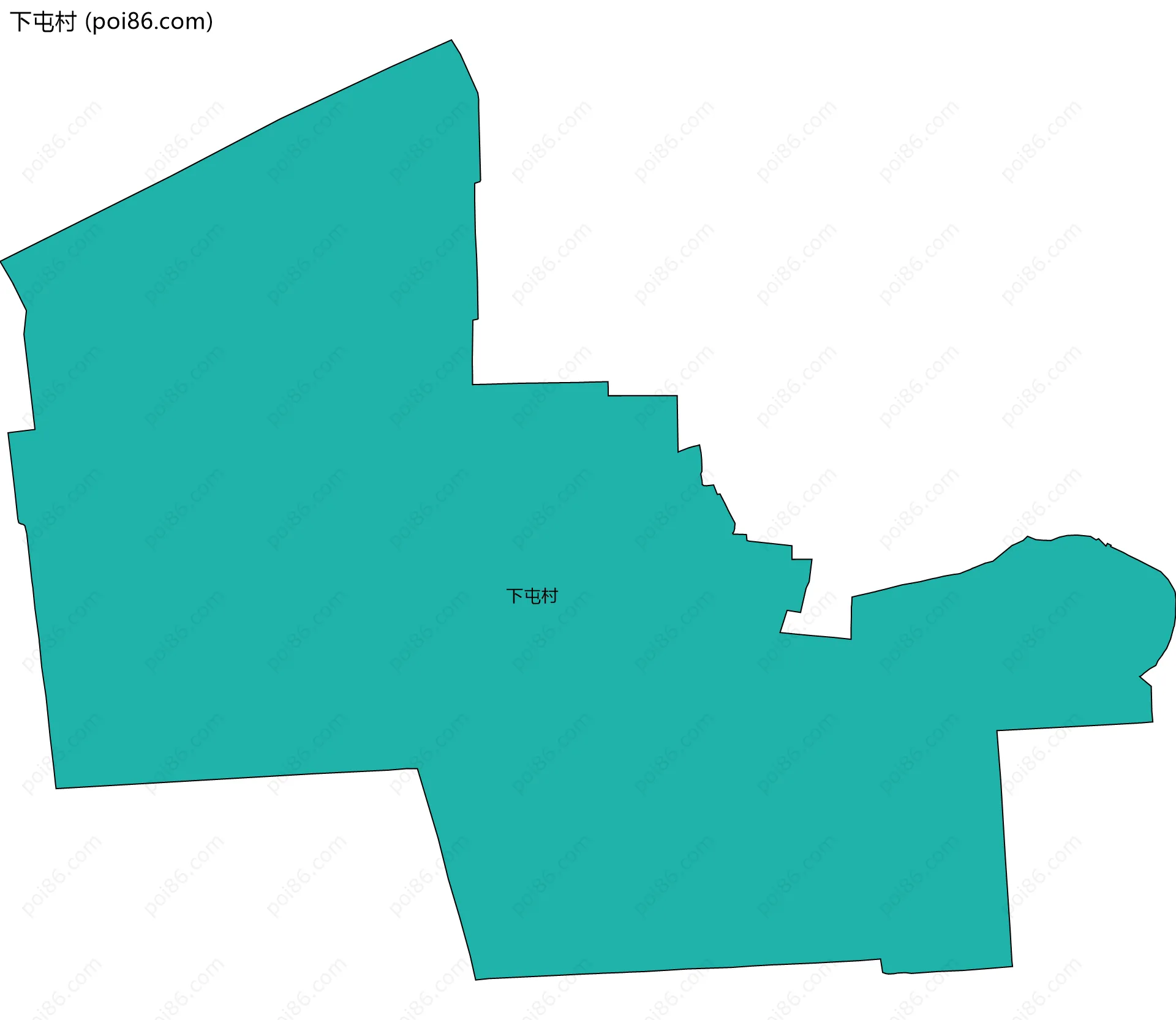 下屯村边界地图