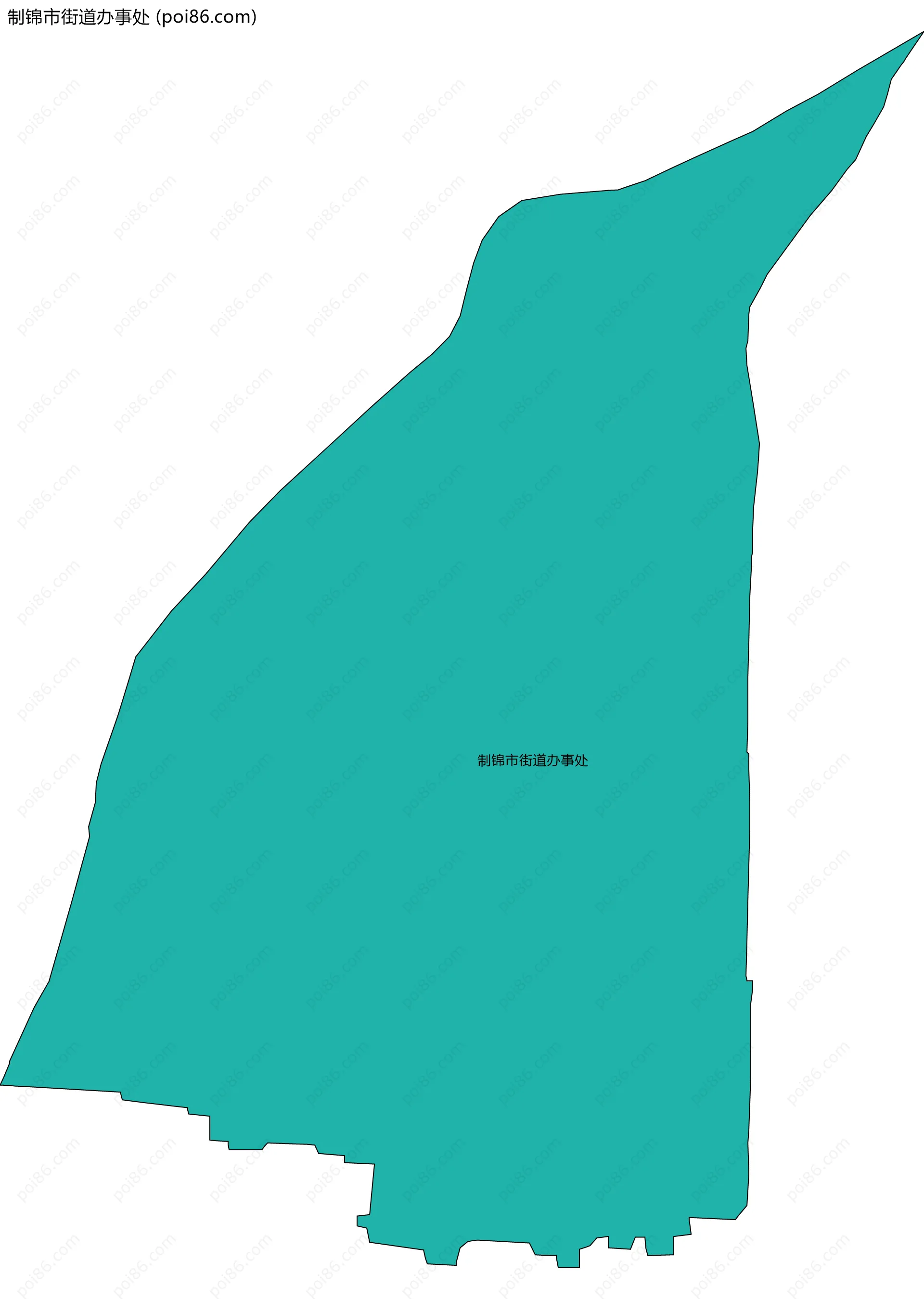 制锦市街道办事处边界地图(五级行政区划)