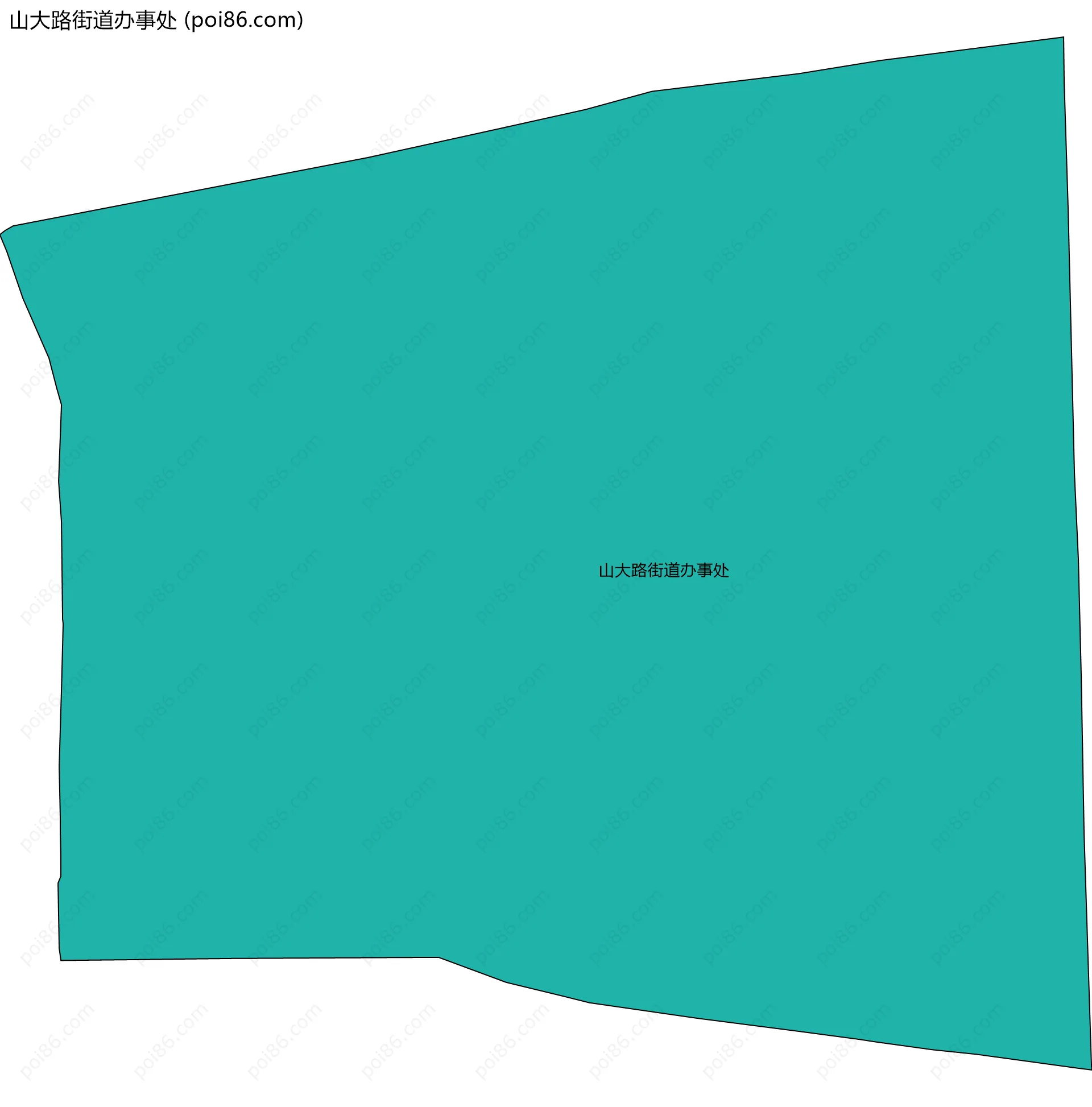 山大路街道办事处边界地图(五级行政区划)