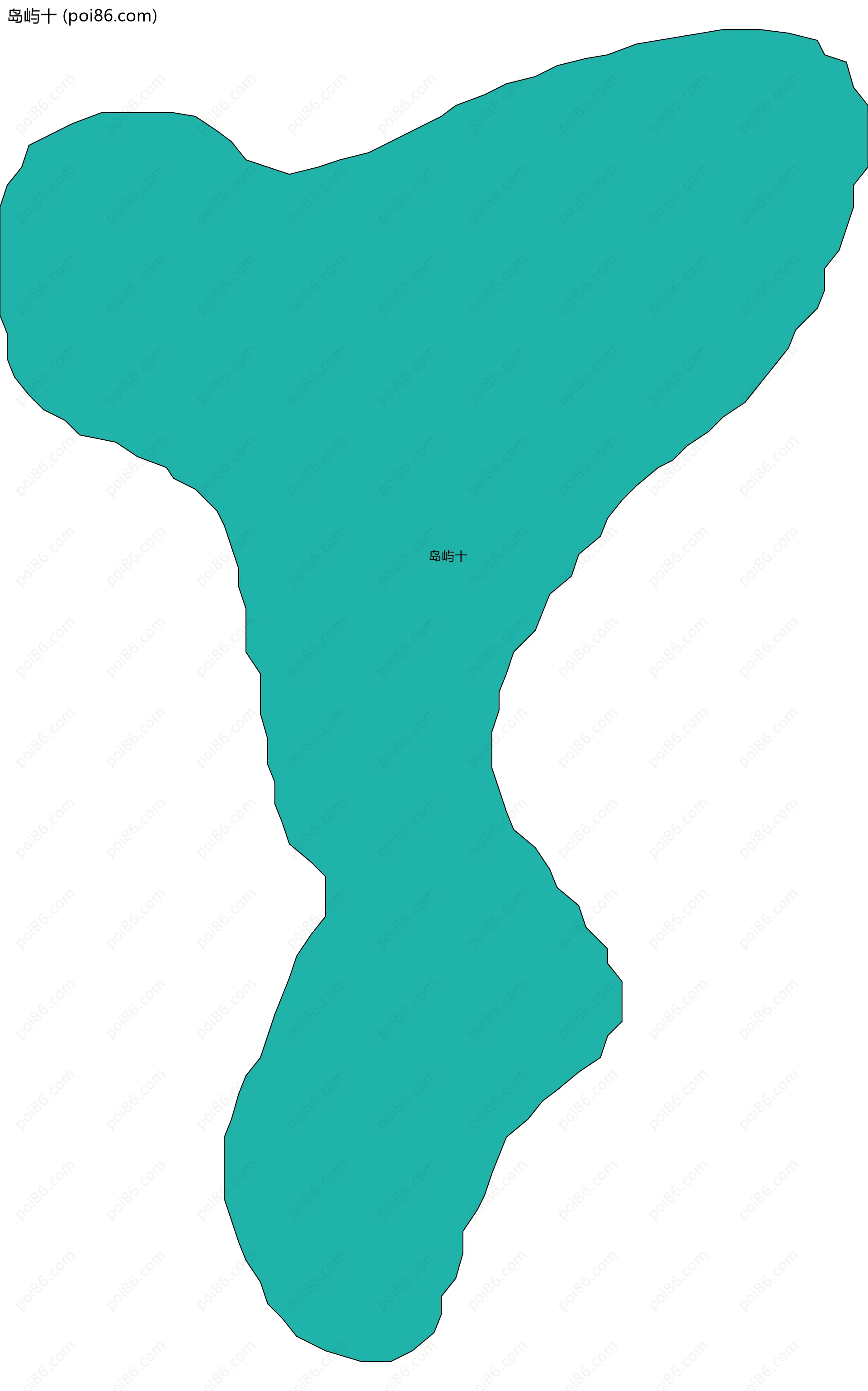 岛屿十边界地图(五级行政区划)