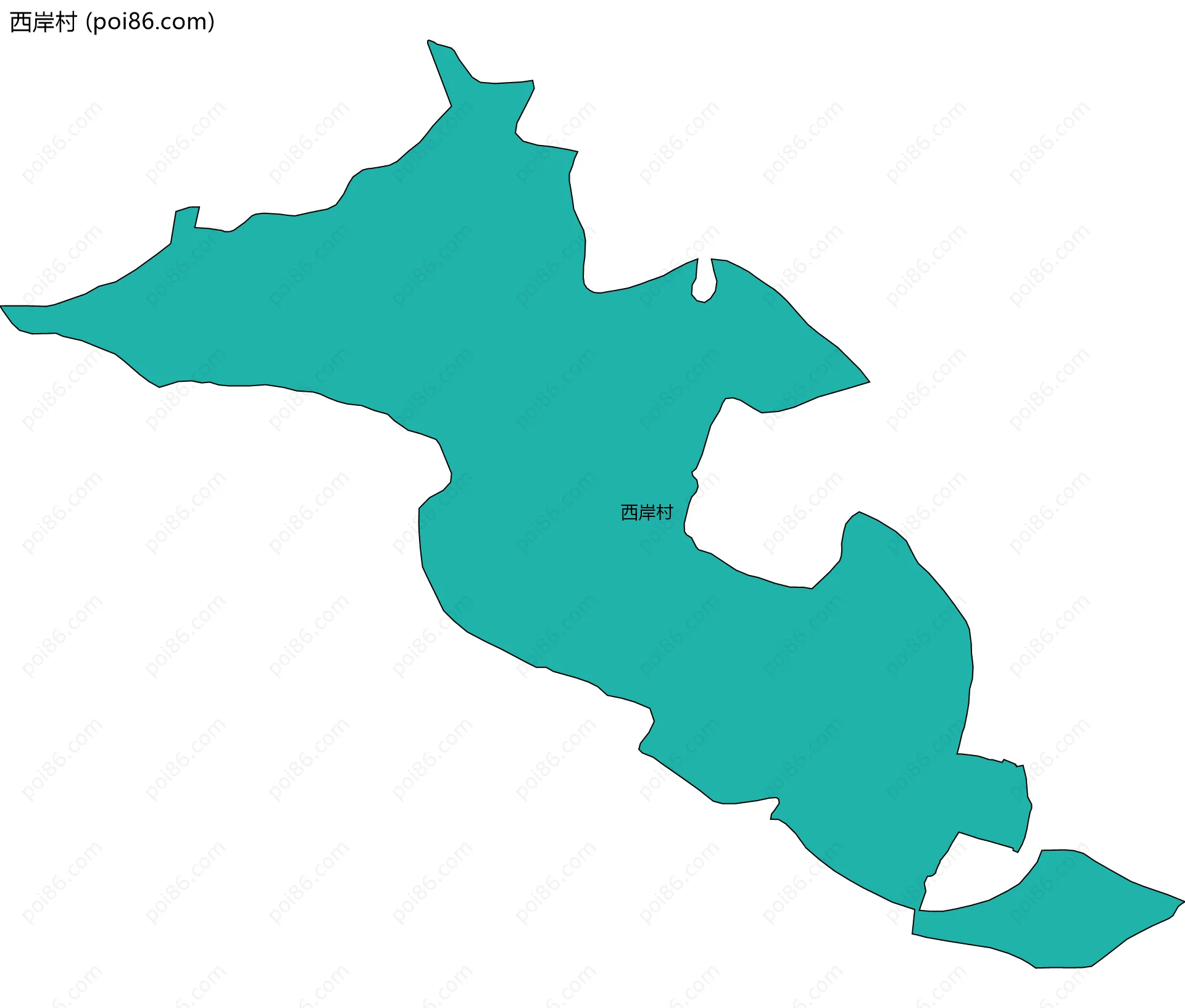 西岸村边界地图