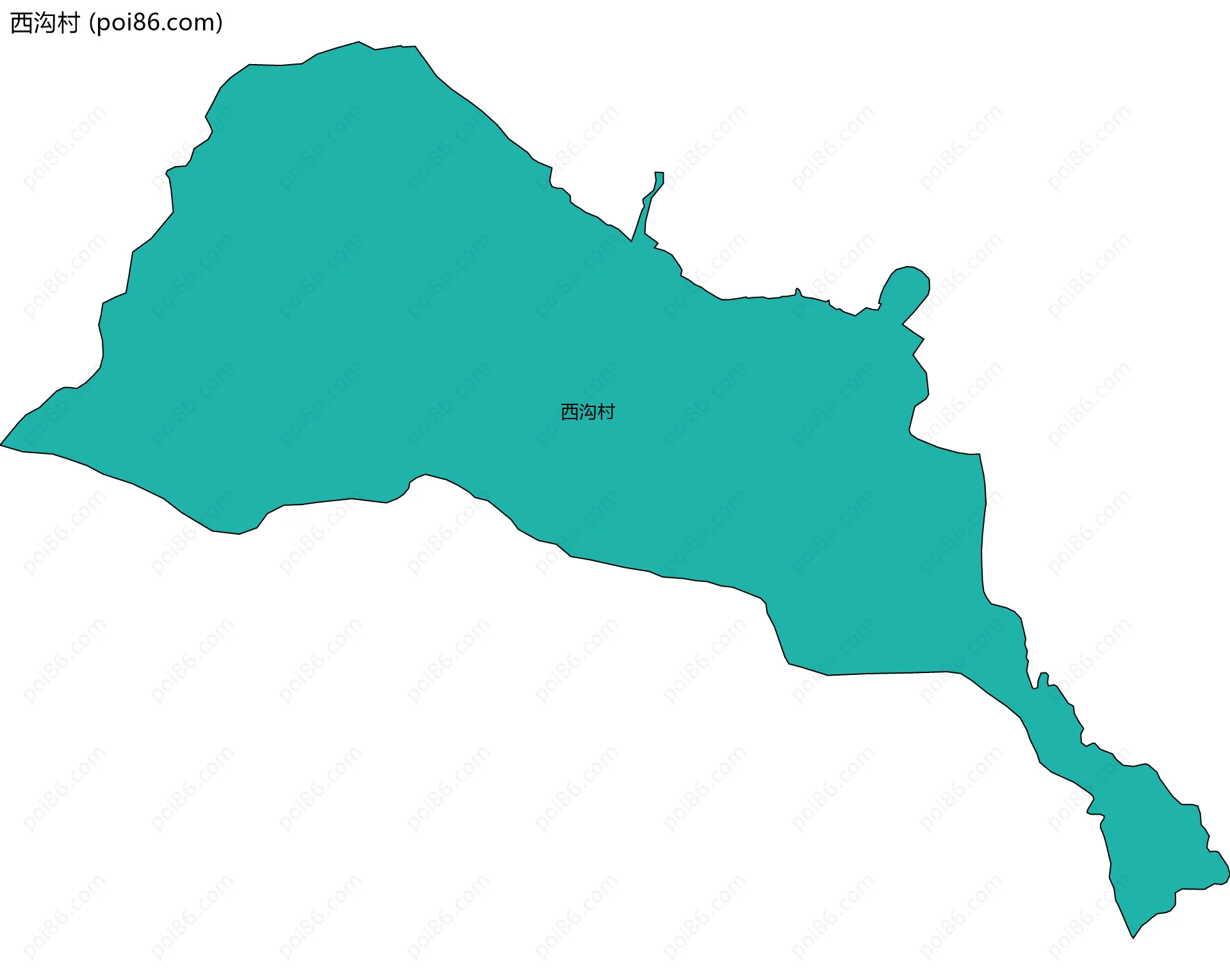 西沟村边界地图