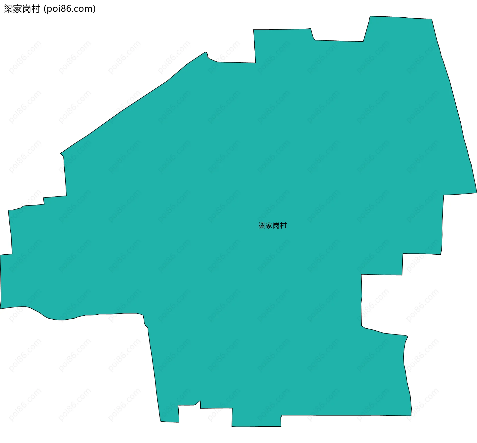 梁家岗村边界地图