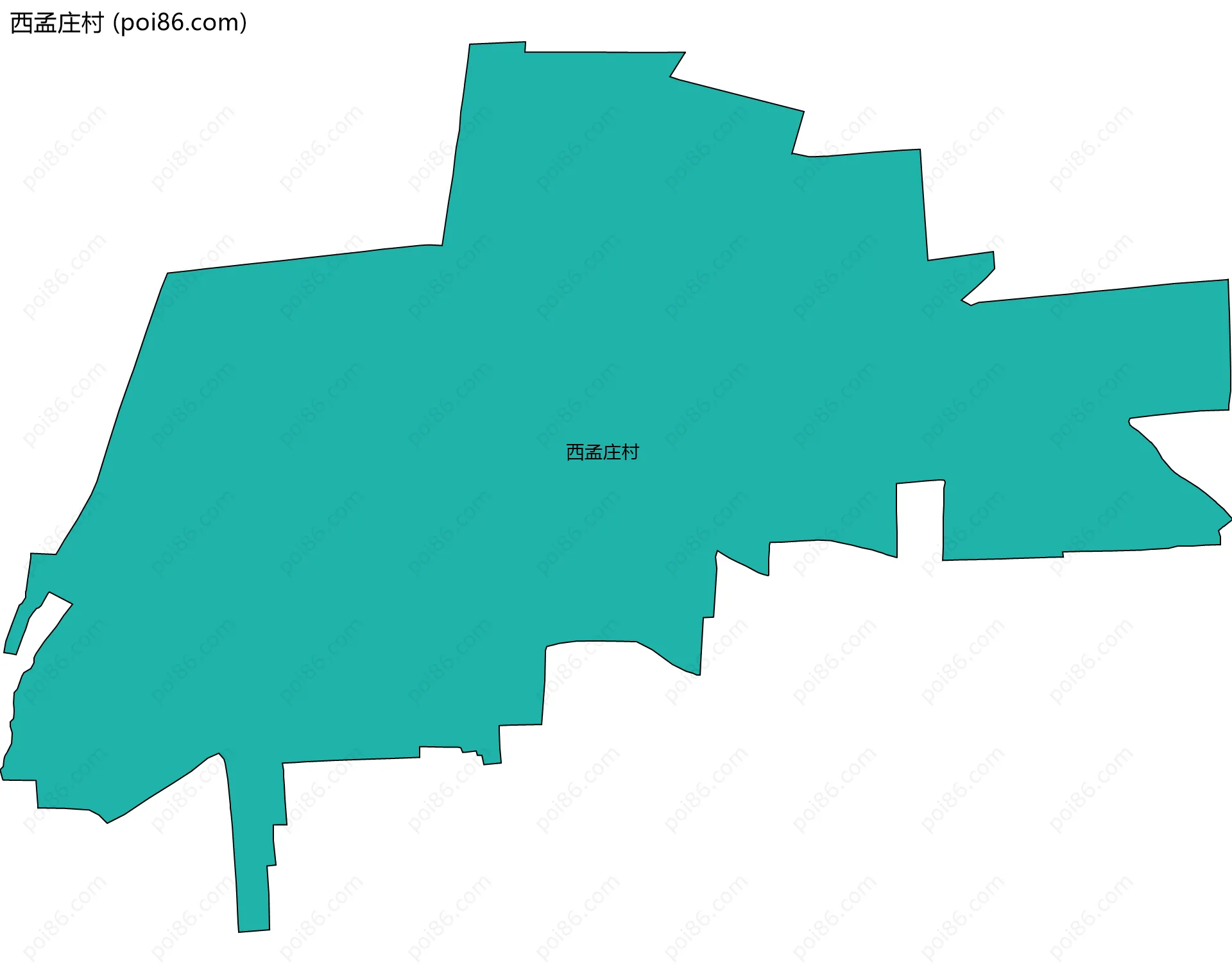 西孟庄村边界地图