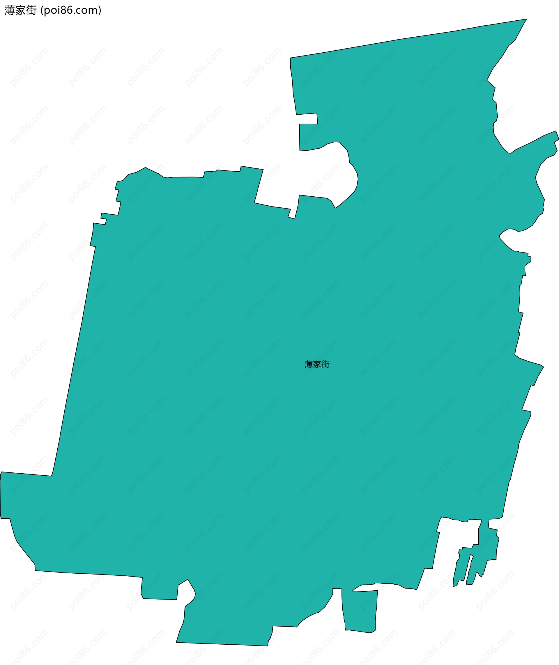 薄家街边界地图