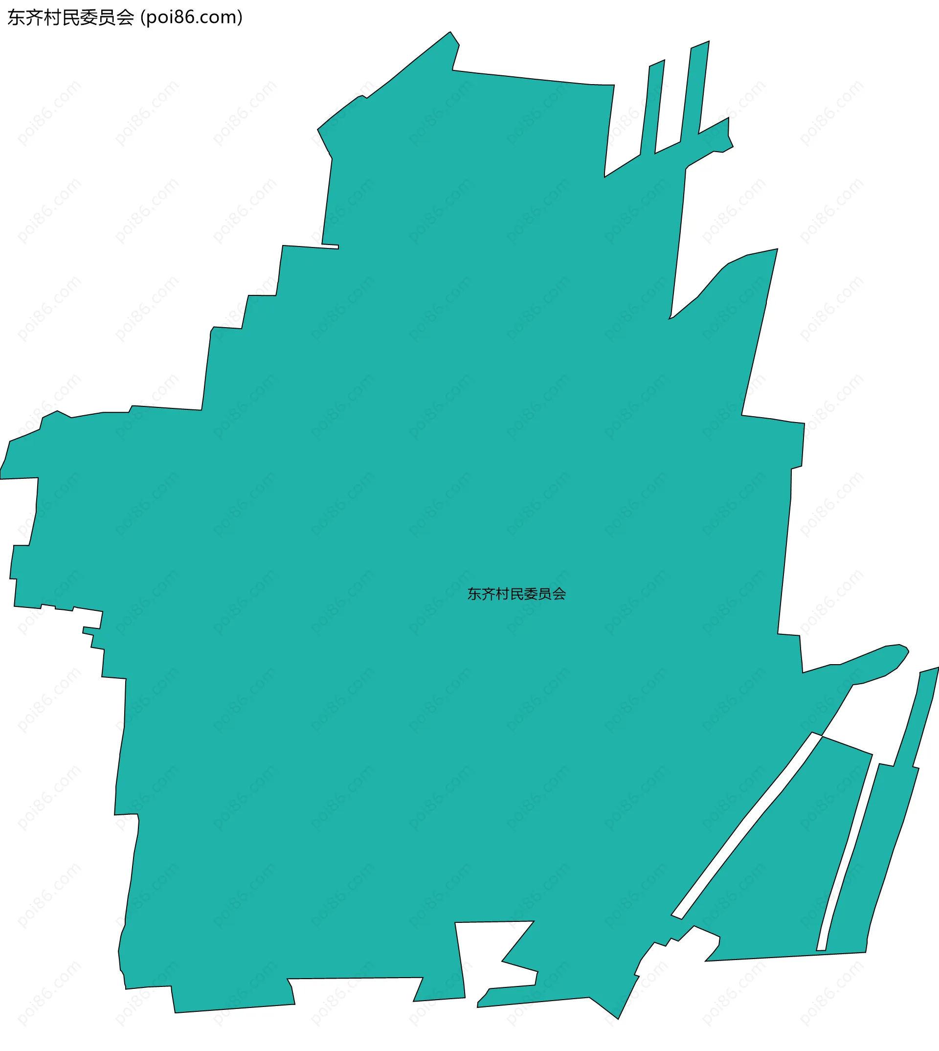 东齐村民委员会边界地图