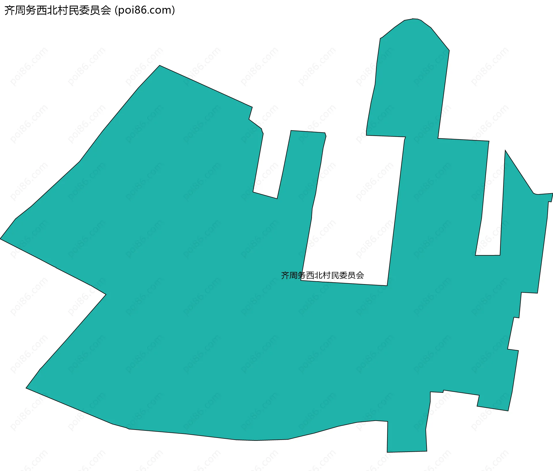 齐周务西北村民委员会边界地图