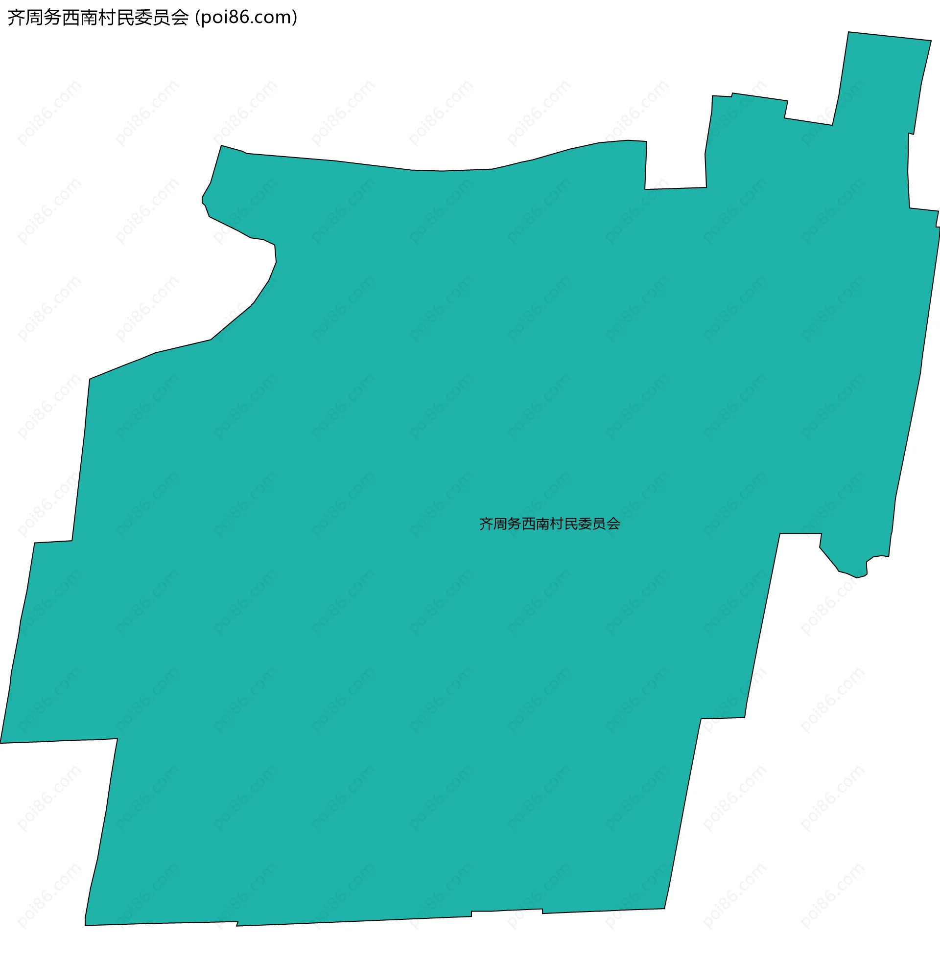 齐周务西南村民委员会边界地图
