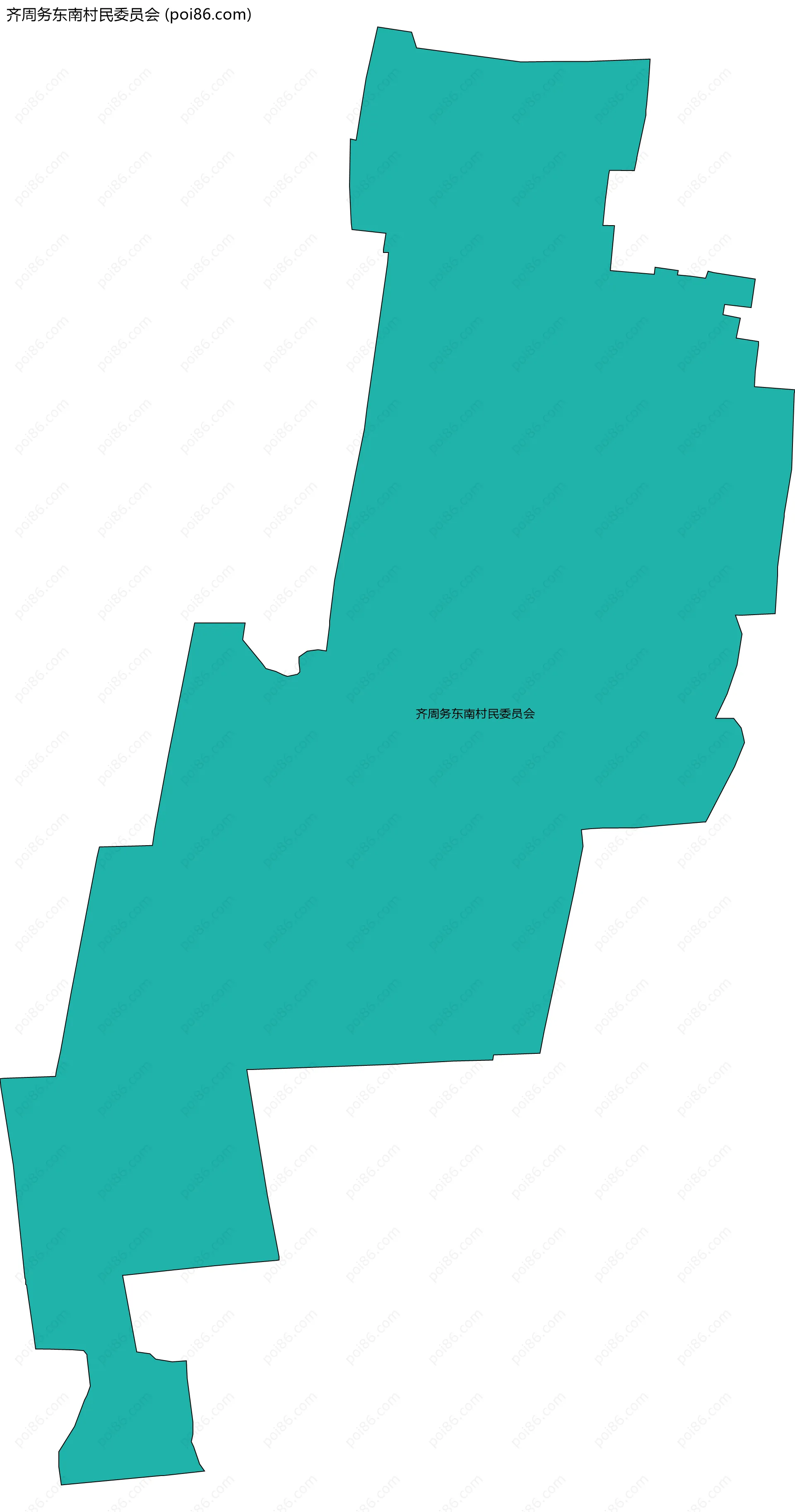 齐周务东南村民委员会边界地图