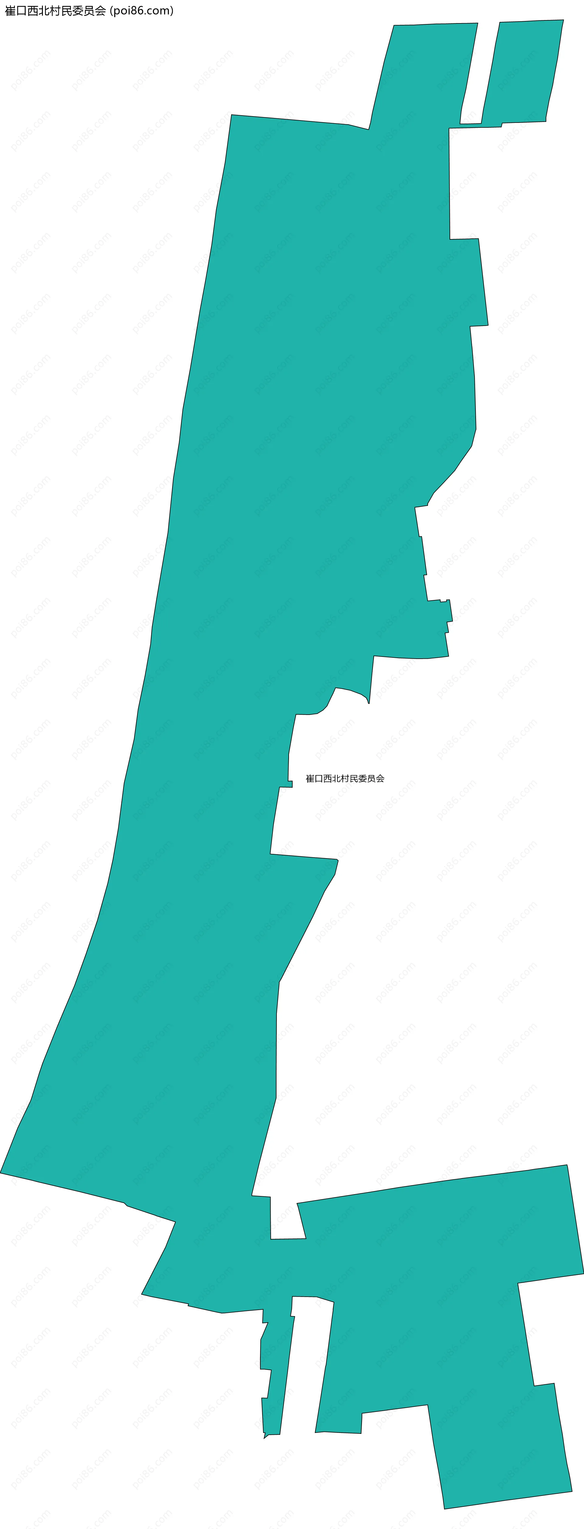 崔口西北村民委员会边界地图